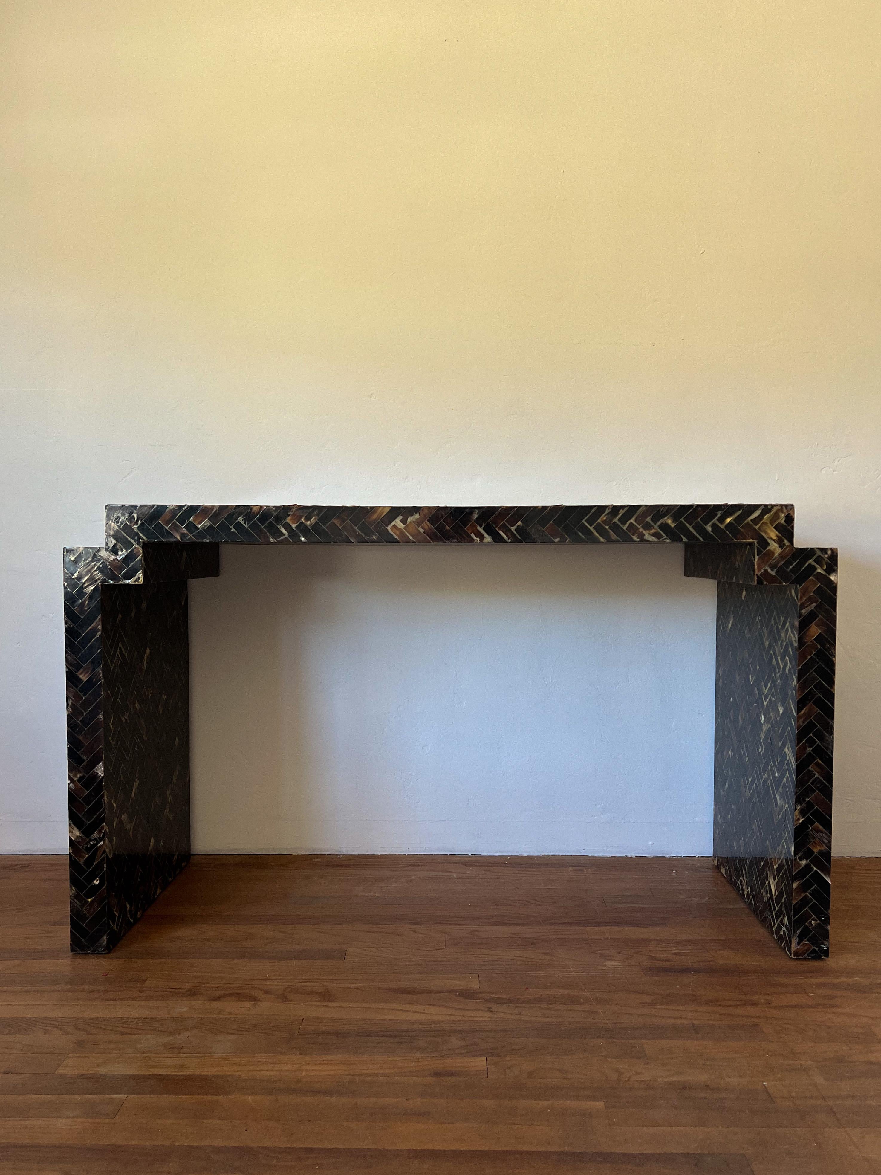 Tessellated Horn Console Table in the Style of Enrique Garcel 9