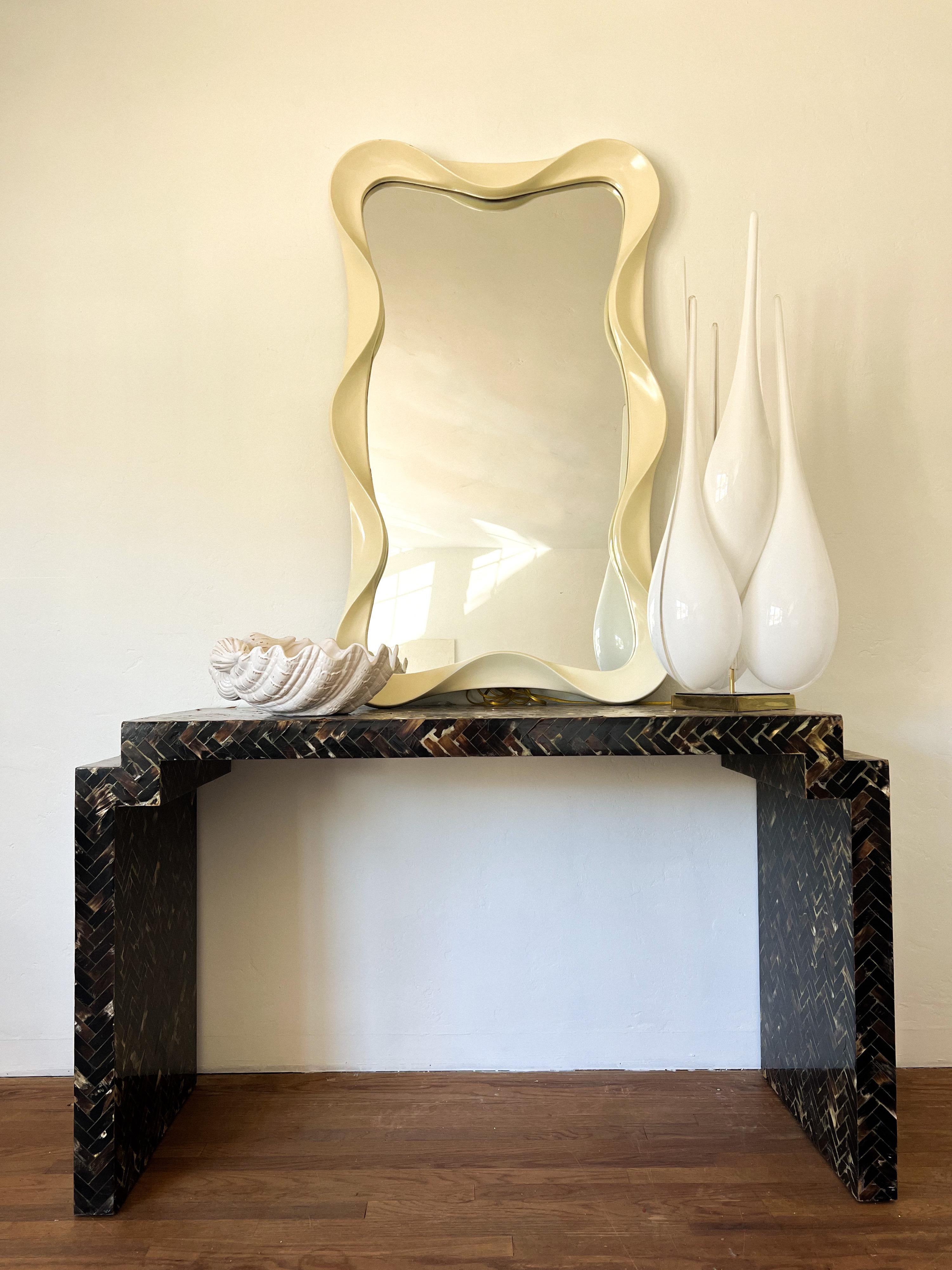 Mid-Century Modern Tessellated Horn Console Table in the Style of Enrique Garcel