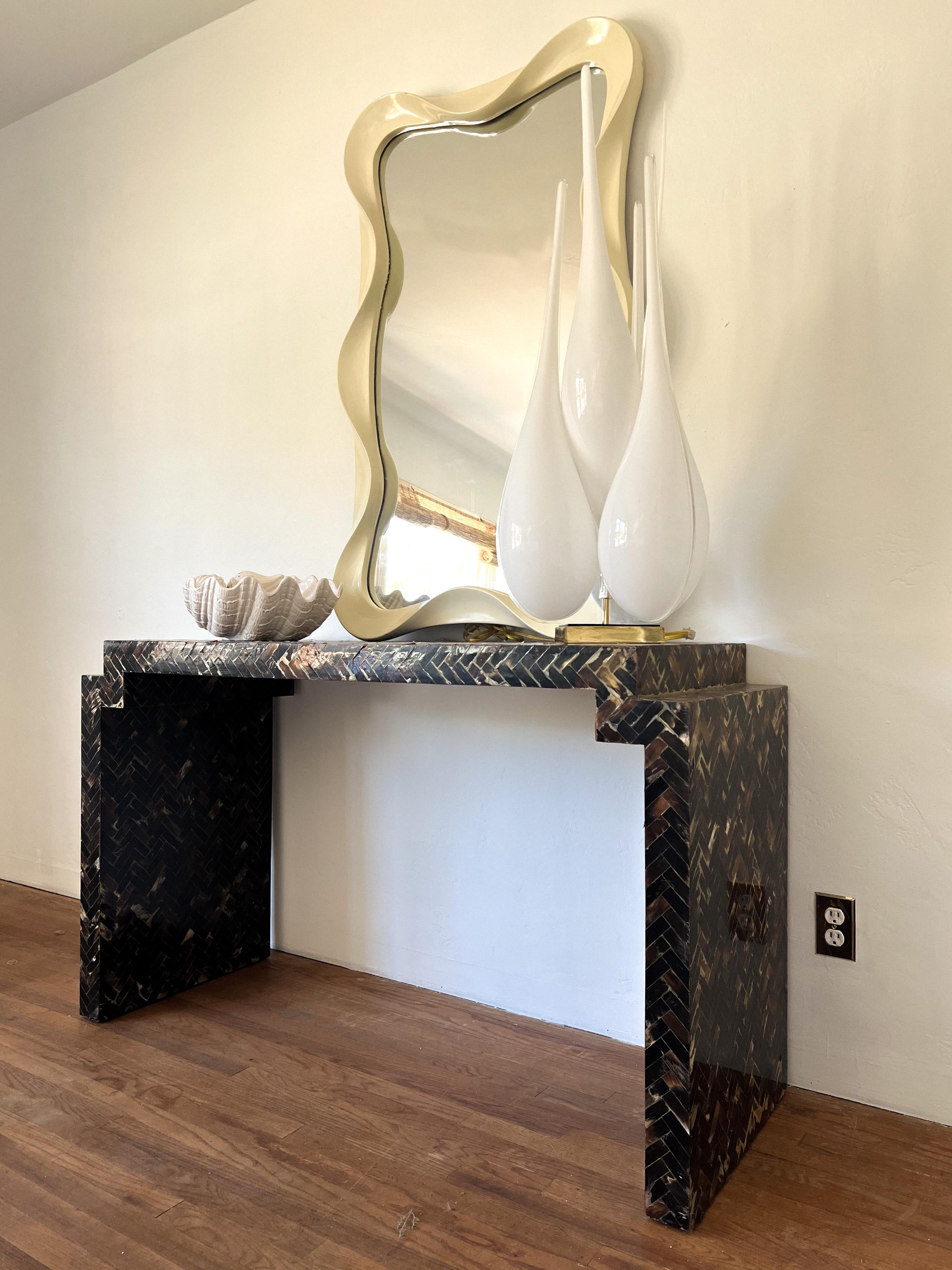 Colombian Tessellated Horn Console Table in the Style of Enrique Garcel