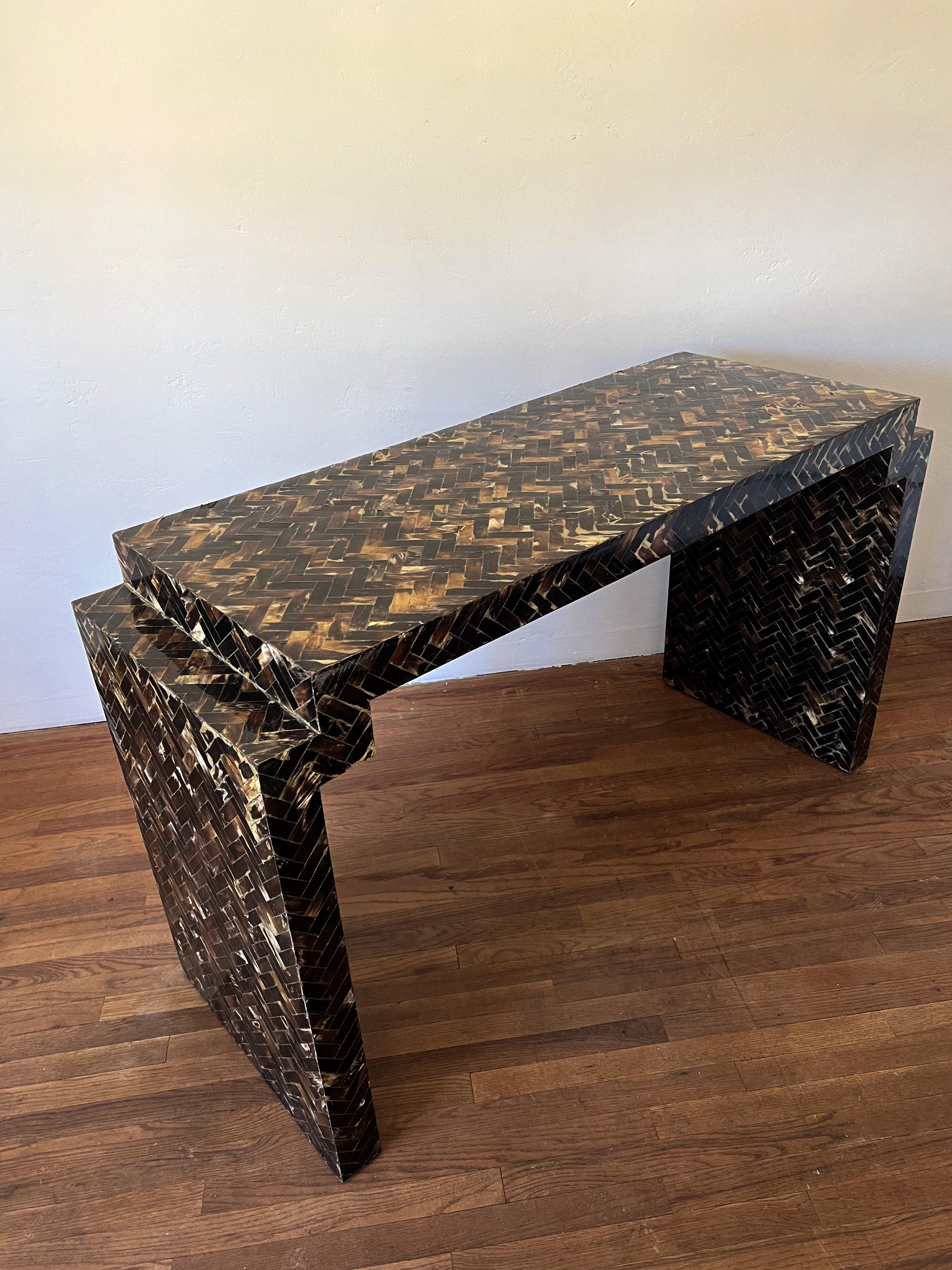 Tessellated Horn Console Table in the Style of Enrique Garcel 2