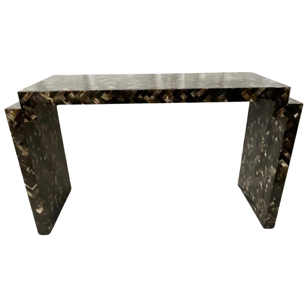 Jimeco Ltda

Attributed to Enrique Garcel

Vintage Tessellated Horn Geometric Console Table

     Height: 32.25