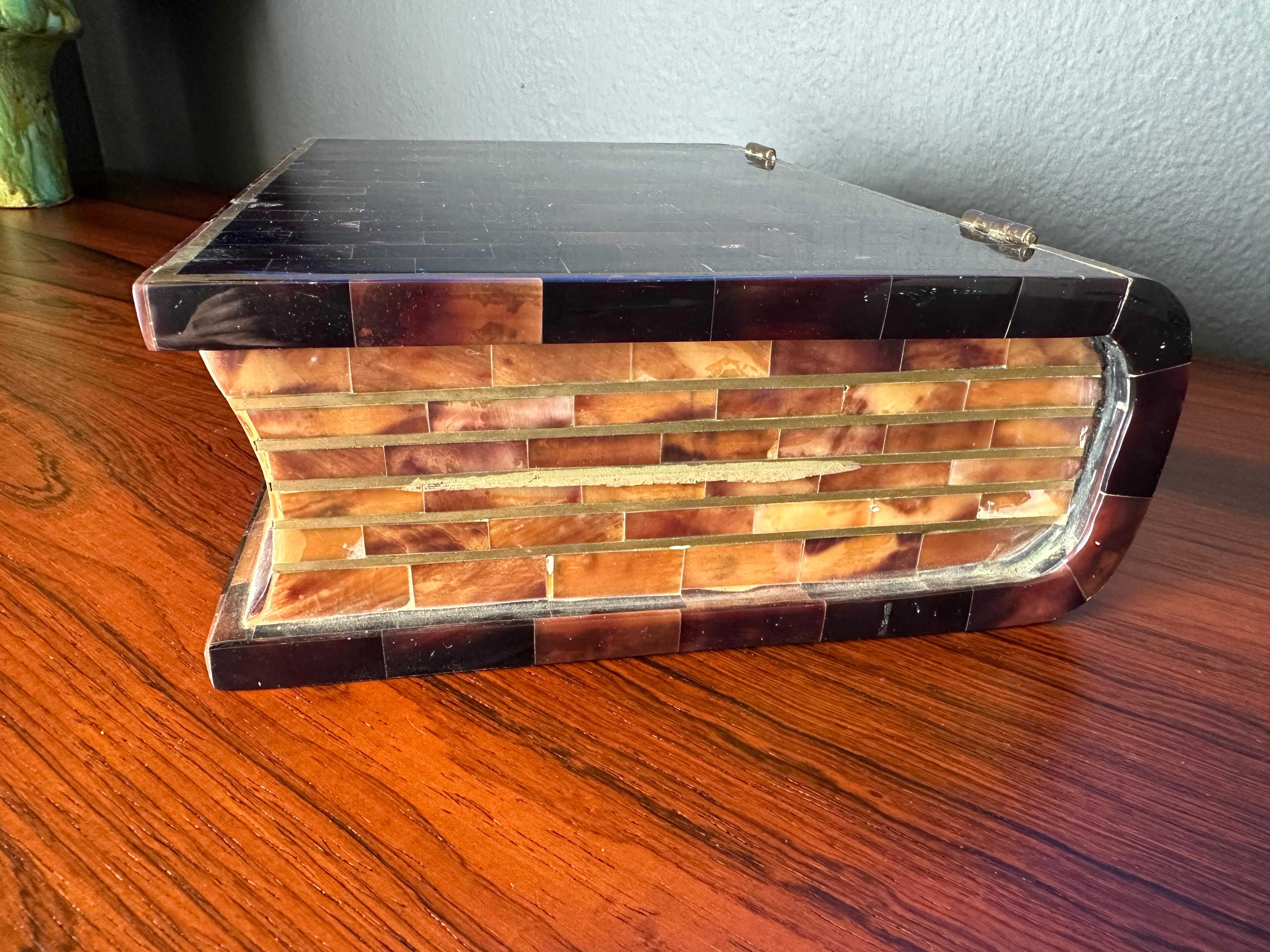 Mosaik-Schmuckkästchen aus Horn im Angebot 4