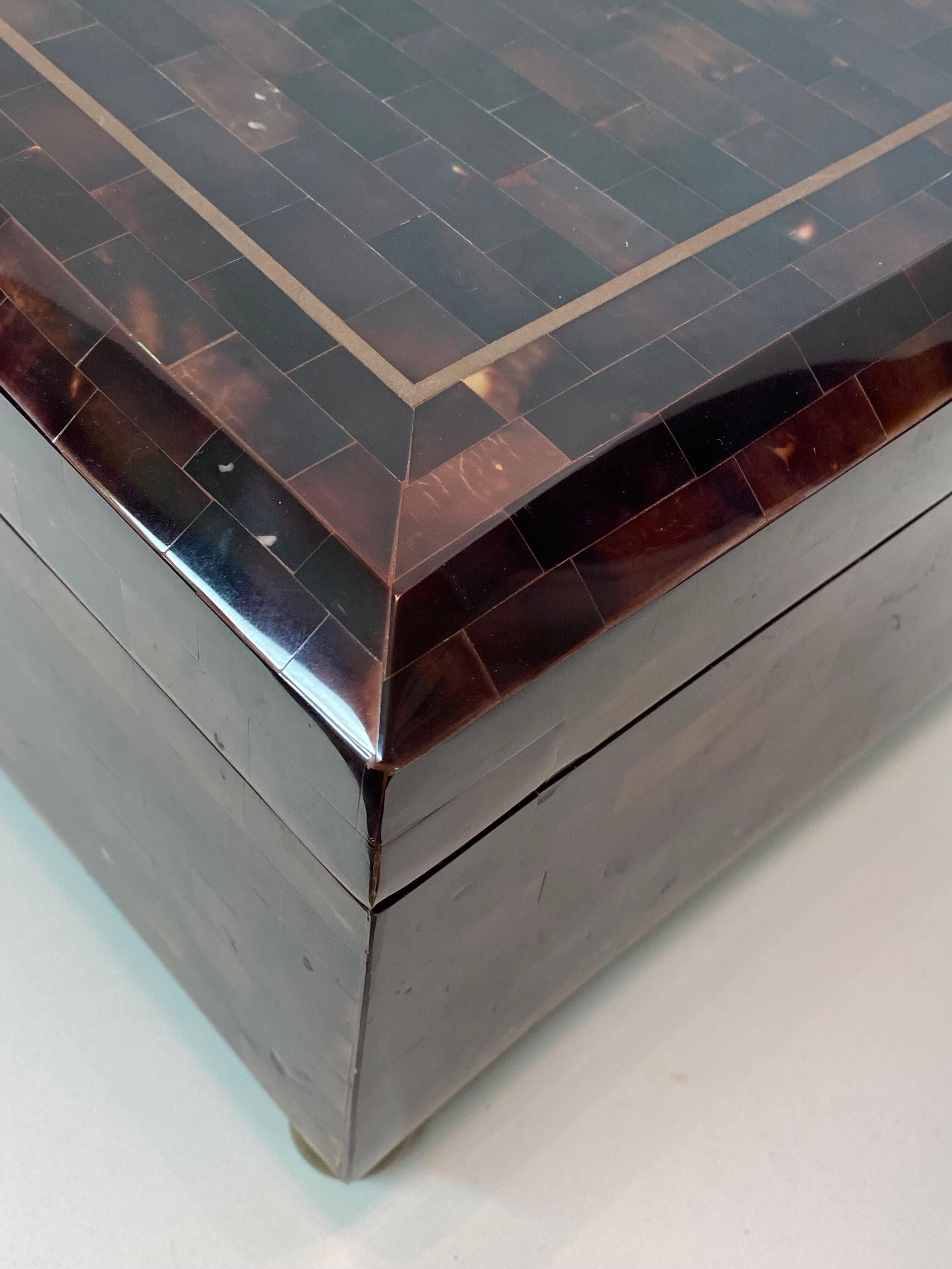 Tessellated Horn Jewelry Box In Good Condition For Sale In North Hollywood, CA