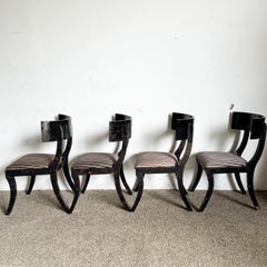 Tessellated Horn Klismos Dining Chairs by Maitland Smith - Set of 4