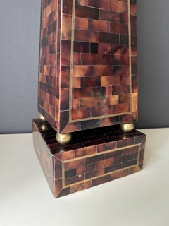Tessellated Horn Obelisk with Brass Inlay