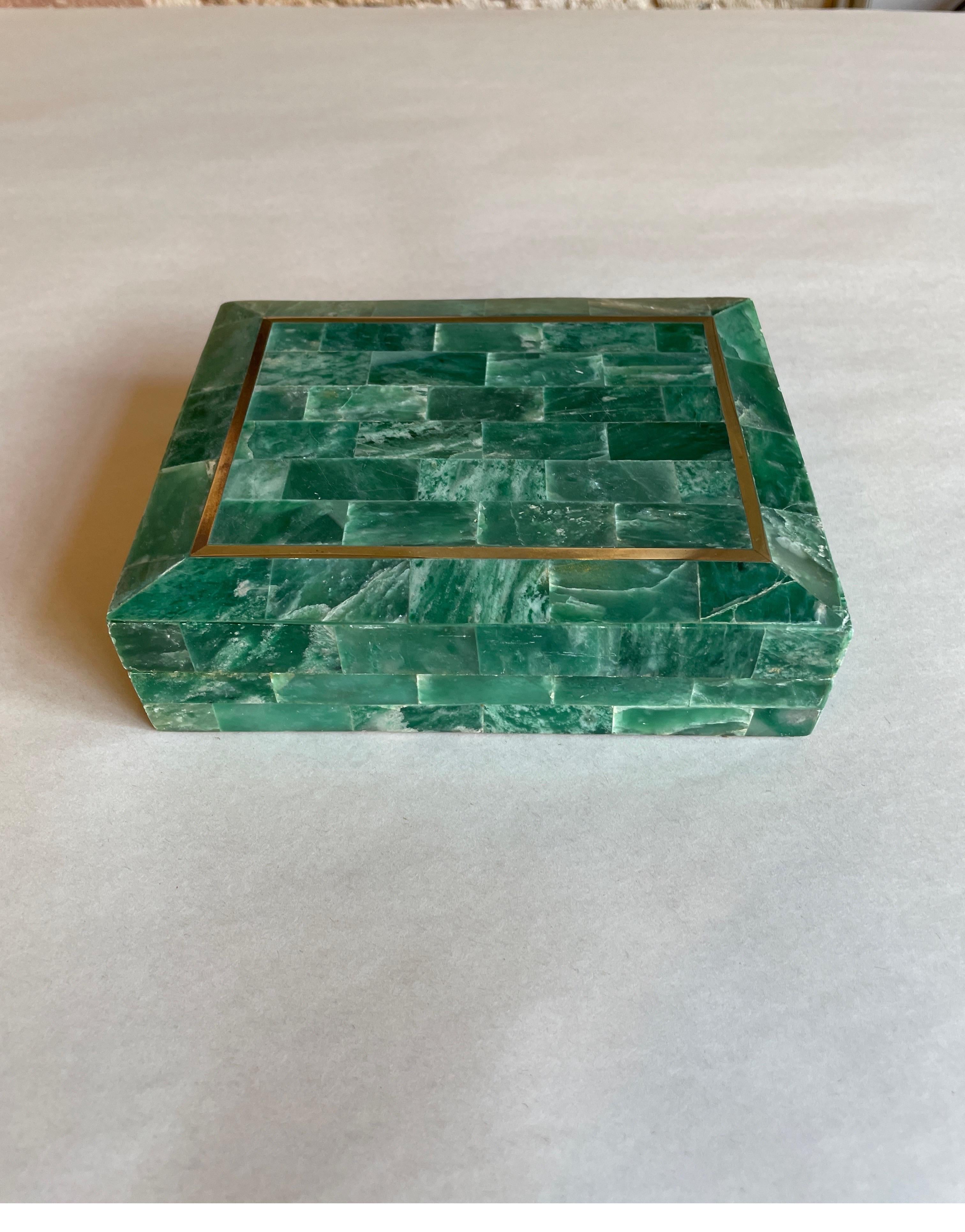 Tessellated malachite box by Maitland Smith 