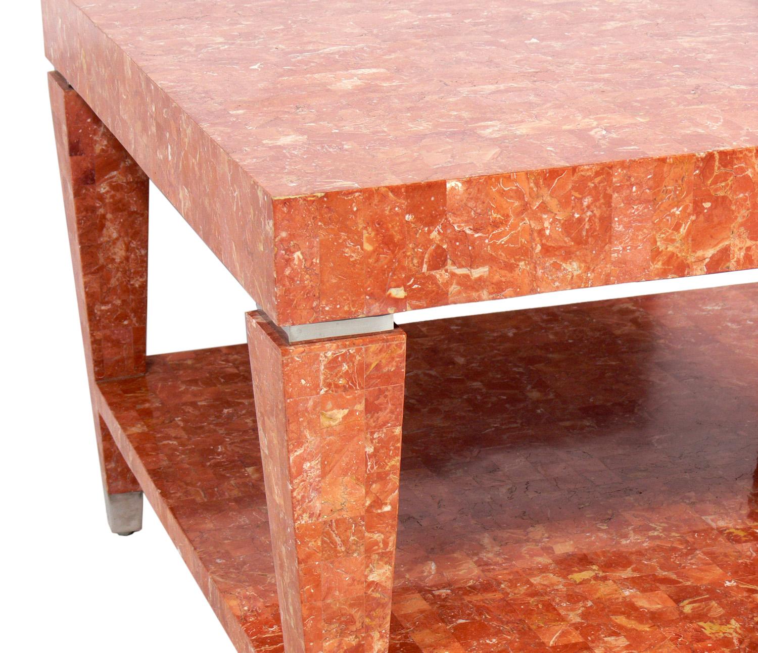 American Tessellated Marble Coffee or End Table by Maitland-Smith