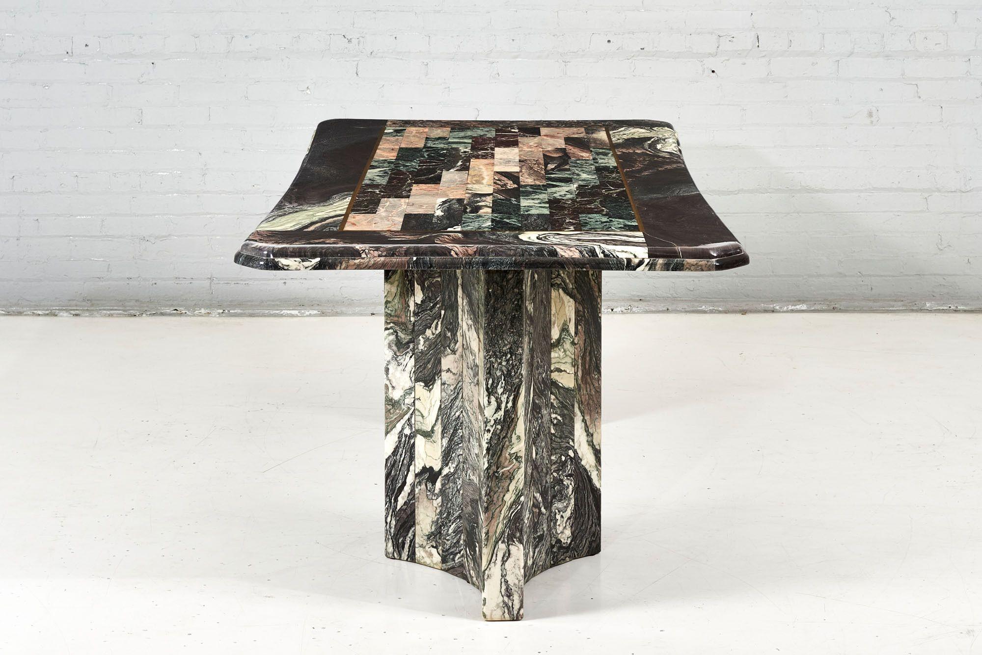 Tessellated Marble Dining Table, Italy, 1970 2