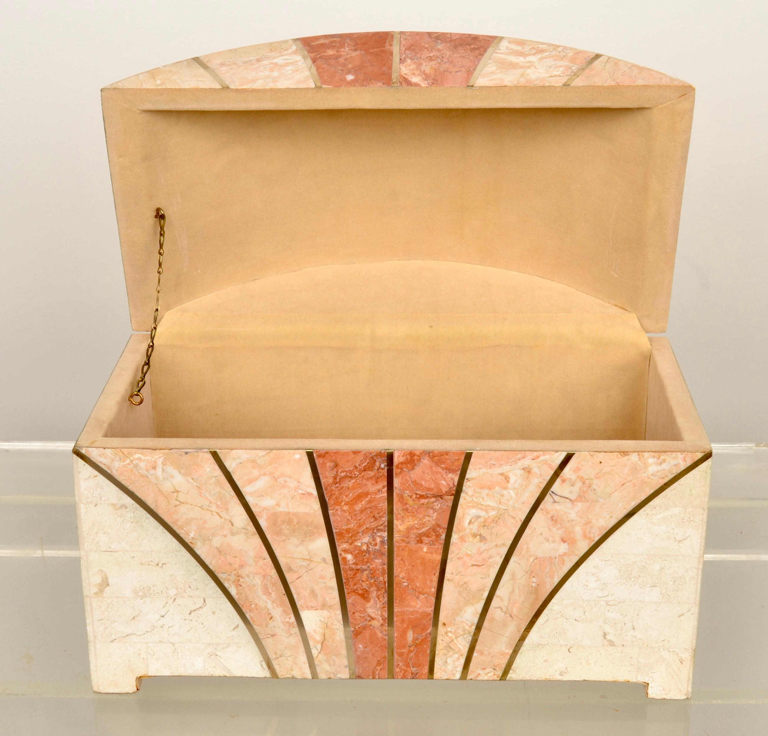 Dome Top Box aus Marmor mit Mosaik (Unbekannt) im Angebot