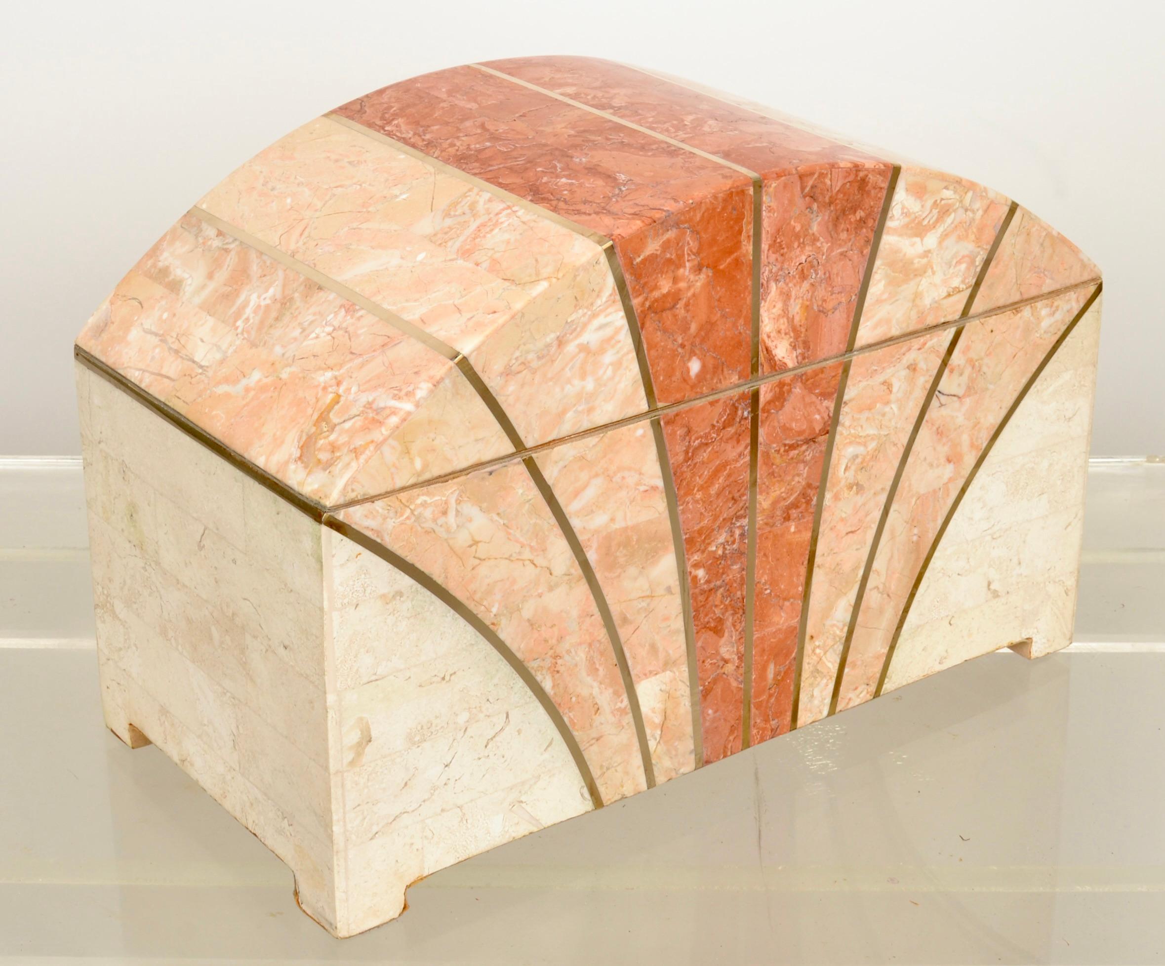 Dome Top Box aus Marmor mit Mosaik im Zustand „Gut“ im Angebot in Norwalk, CT