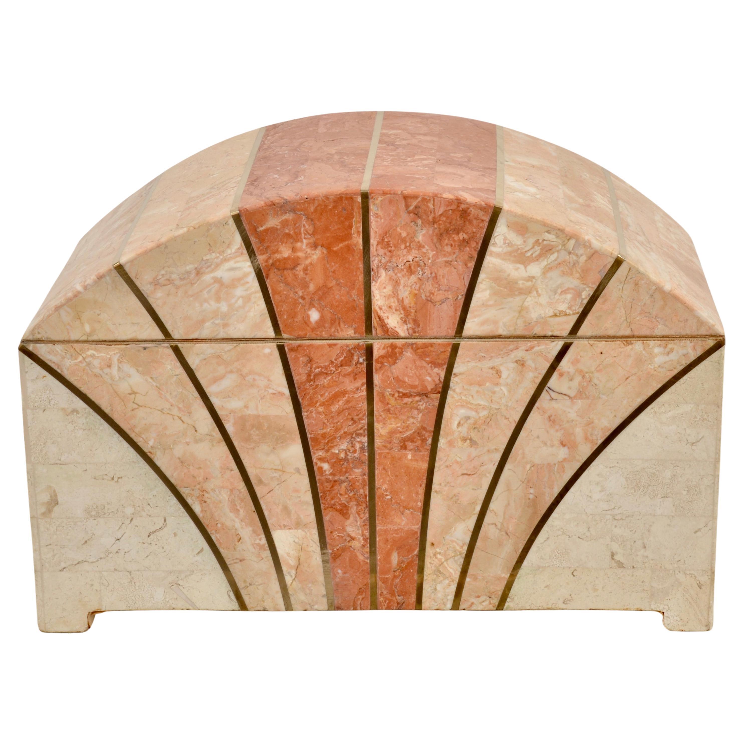 Dome Top Box aus Marmor mit Mosaik im Angebot