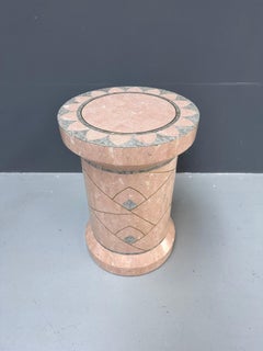 Tessellated Marble Pedestal with Brass by Robert Marcius for Casa Bique, 1970s.