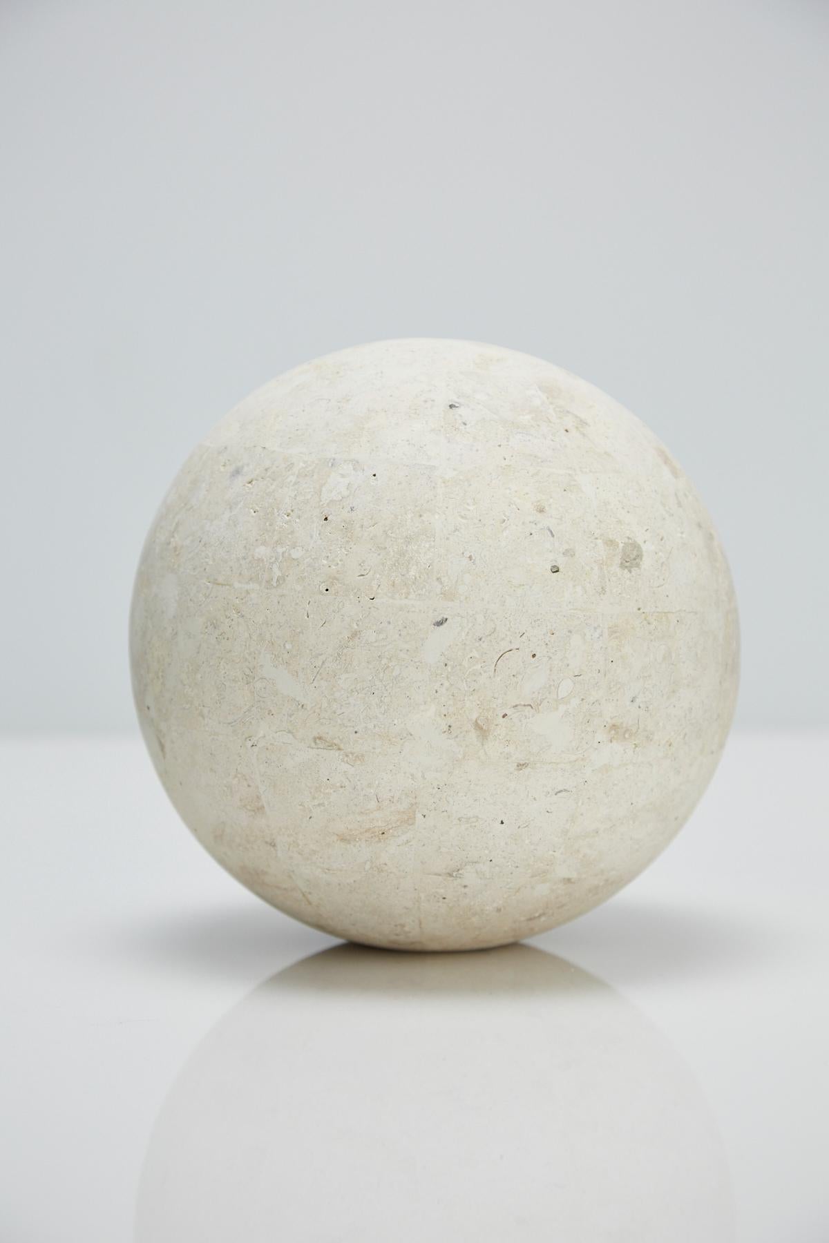 Post-Modern Tessellated Matte Mactan Stone Sphere - 7.5 in. Diameter For Sale
