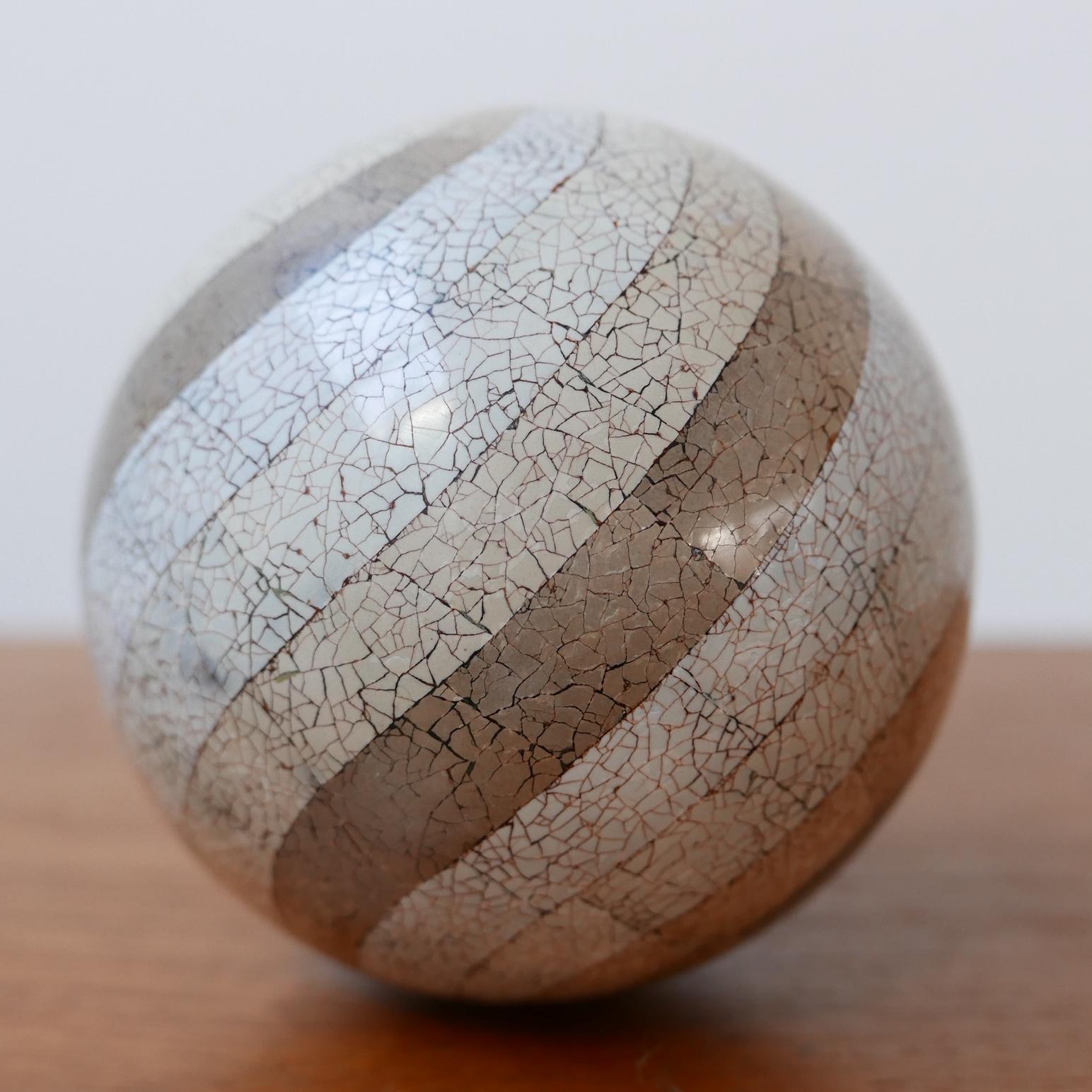 Tessellated Mid-Century English Ceramic Decorative Ball In Good Condition In London, GB
