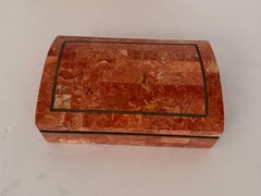 Tessellated Mid Century Marble Decorative Box, Vintage Design