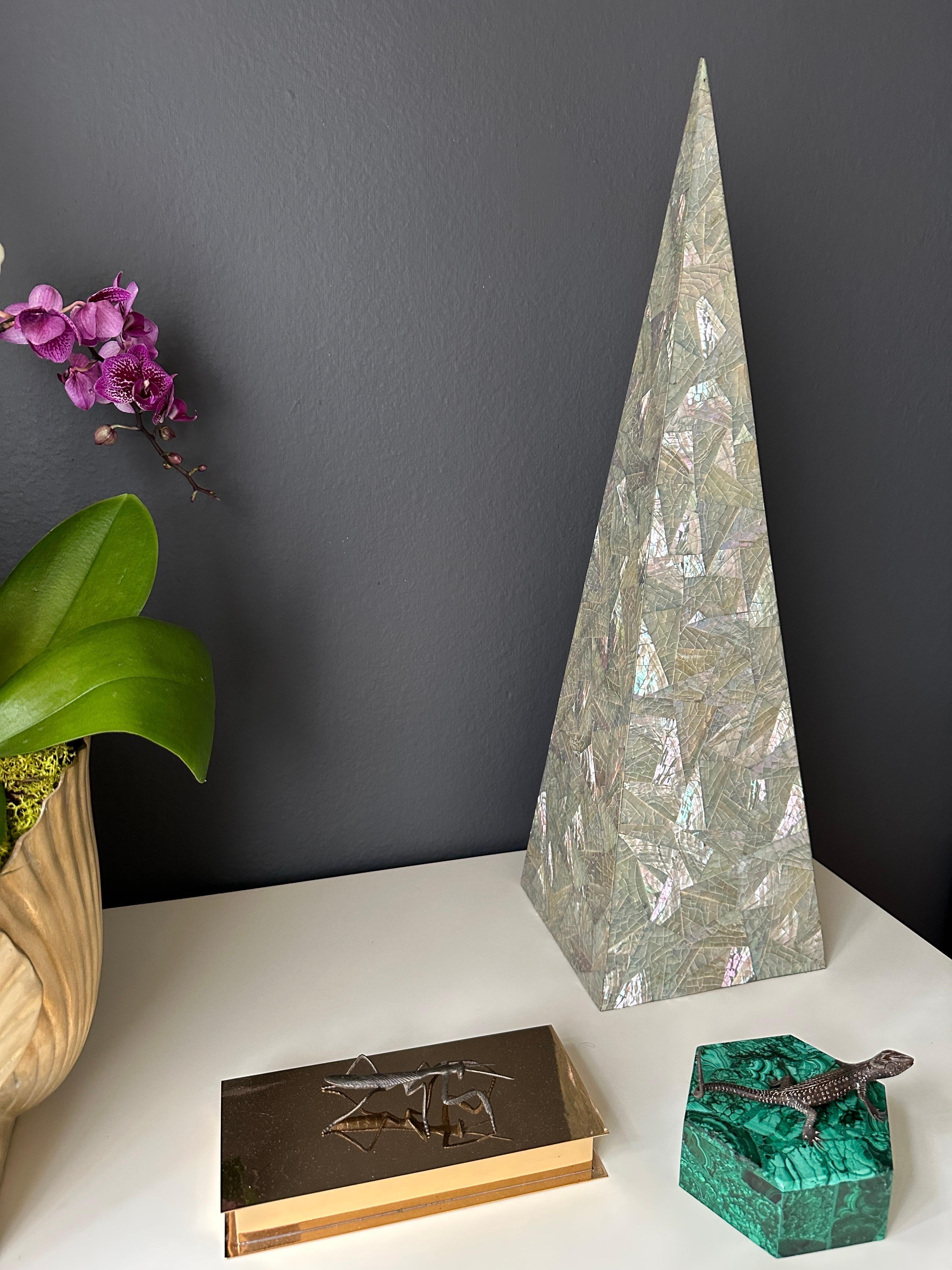 Tessellated Mother of Pearl Obelisk For Sale 1