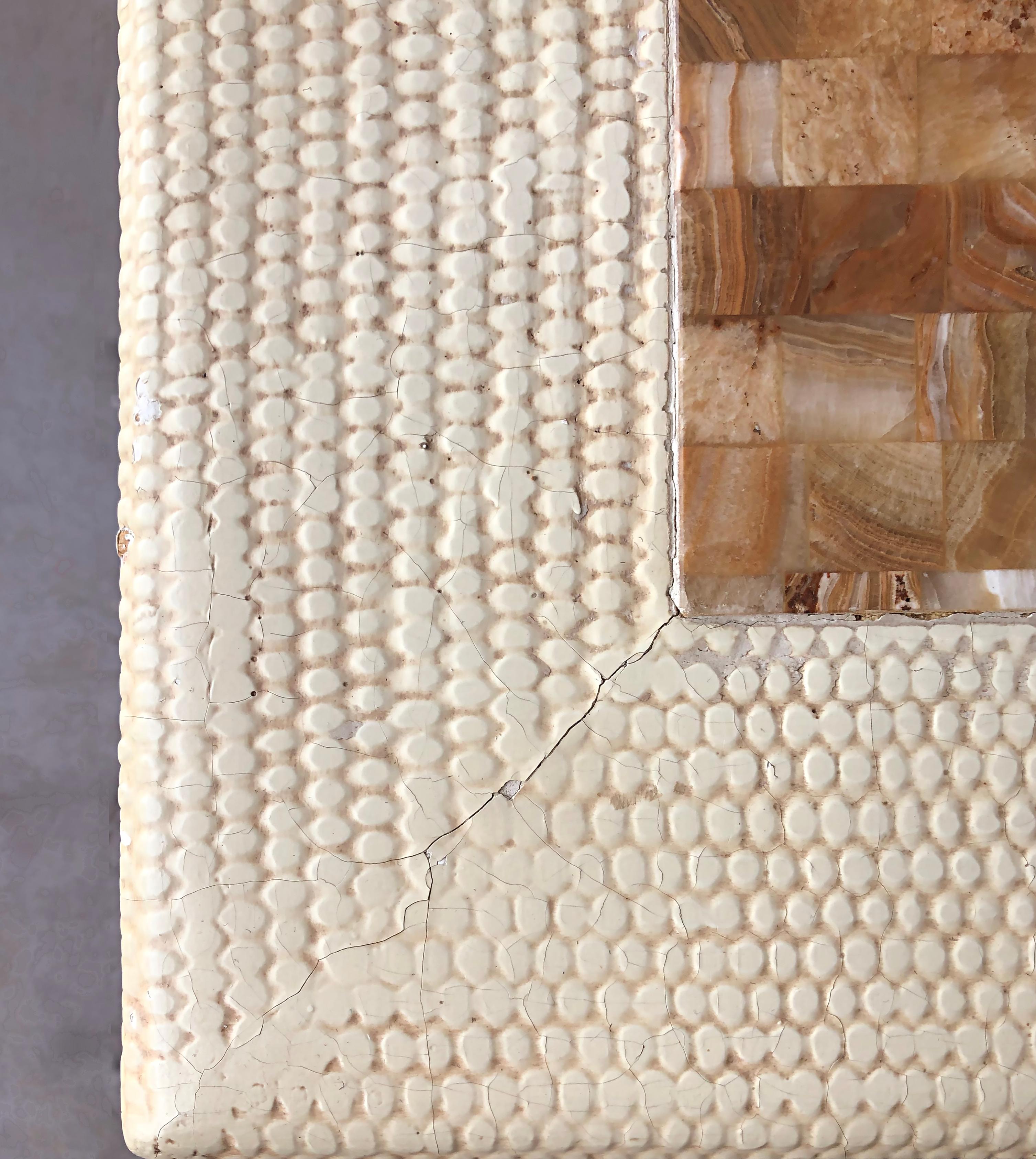Esstisch aus Mosaik-Onyx, ausziehbar, 2 Blätter im Angebot 2