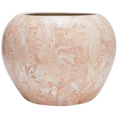 Tessellated Peach Stone "Bombay" Planter, 1990s