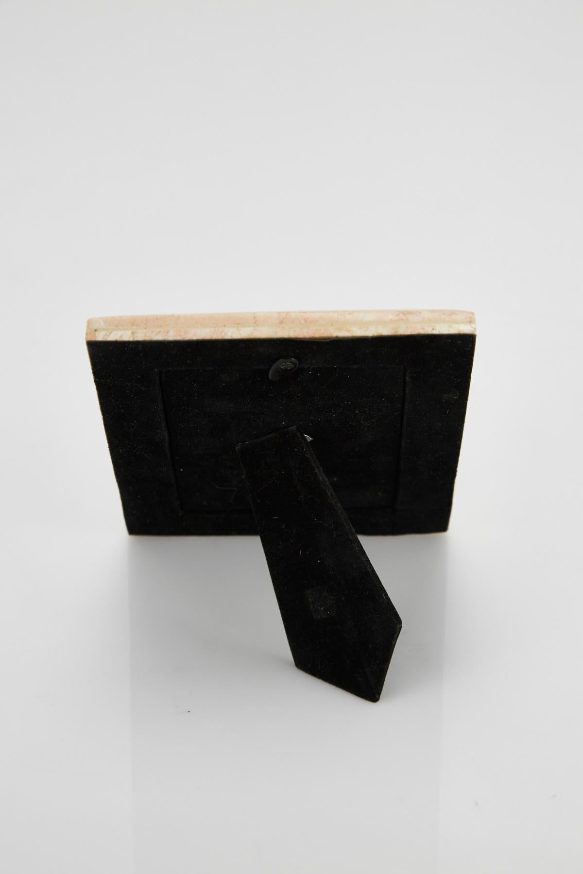 Late 20th Century Tessellated Peach Stone Picture Frame, 1990s For Sale