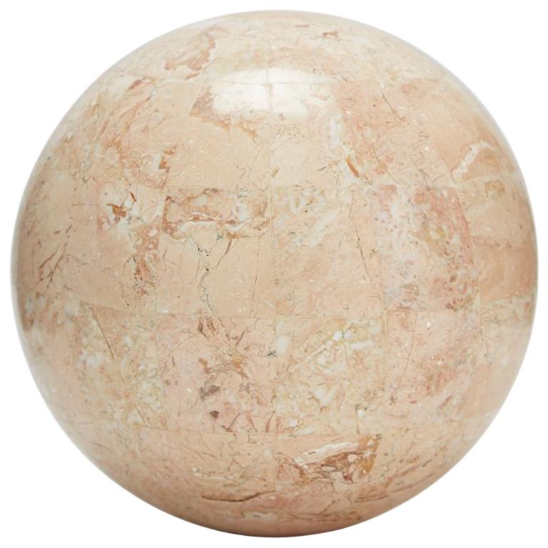 Tessellated Peach Stone Sphere - 5.5 in. diameter For Sale