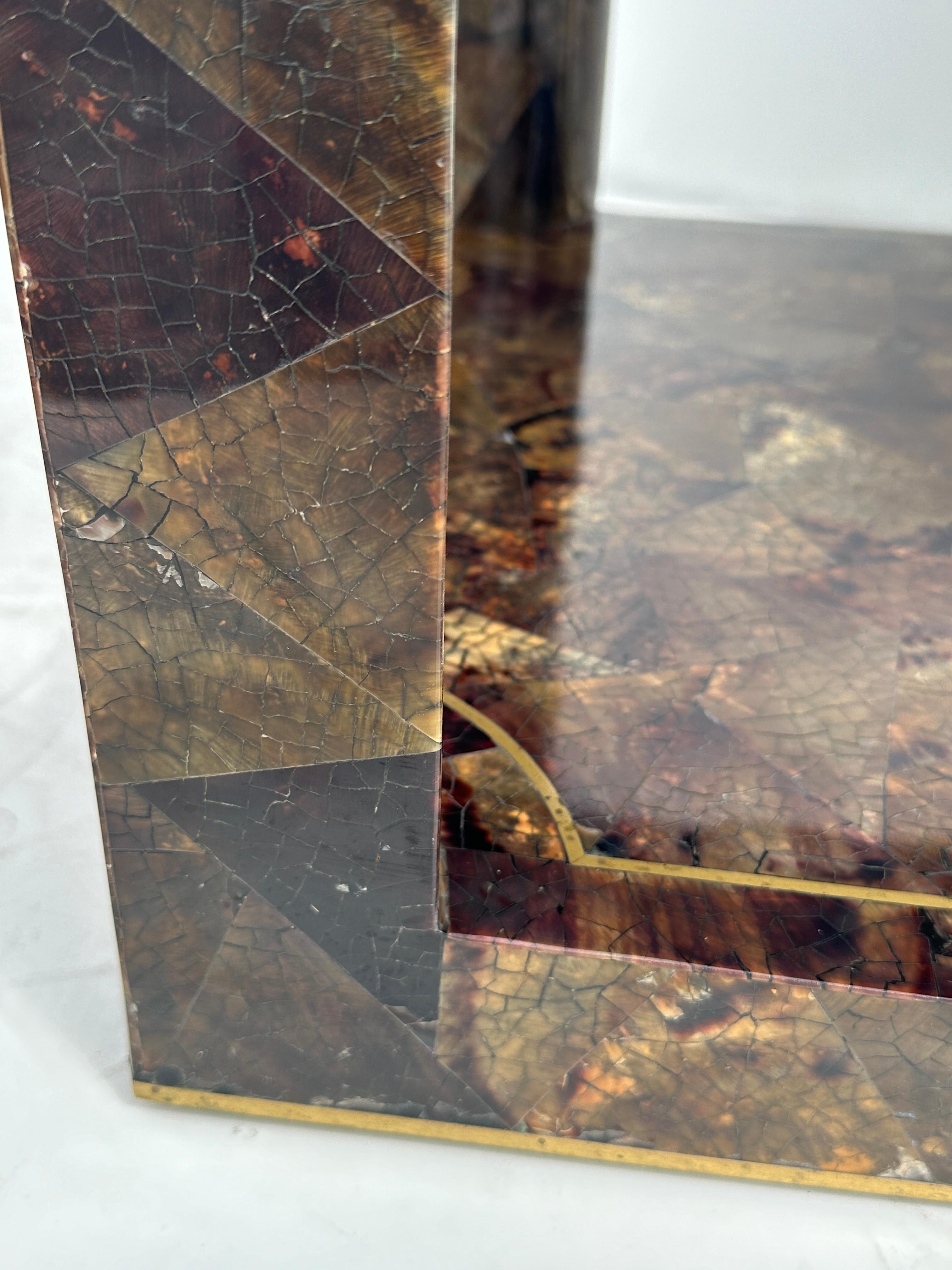 Tessellated Pen Shell Side Table For Sale 8