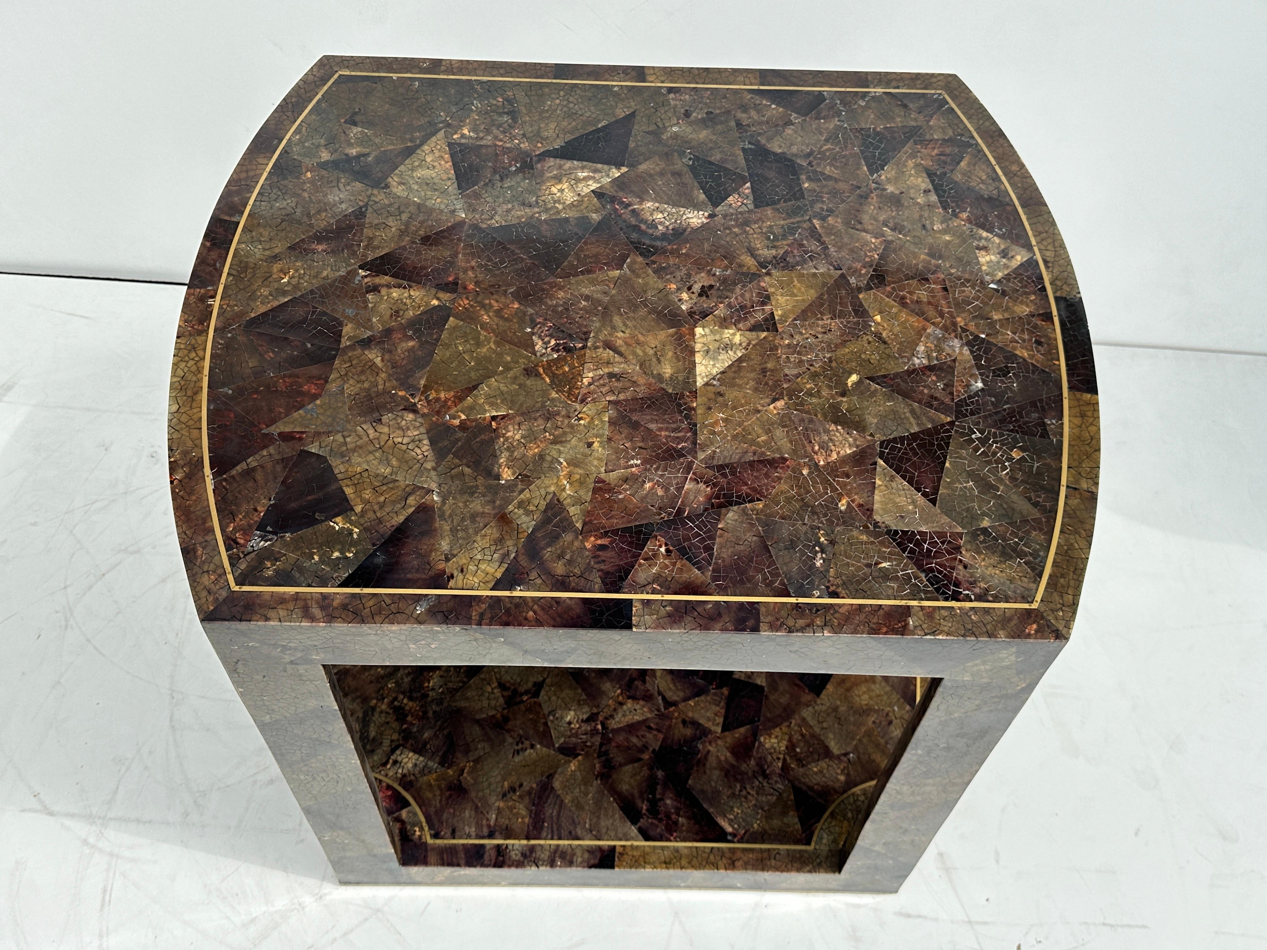 Tessellated Pen Shell Side Table For Sale 10