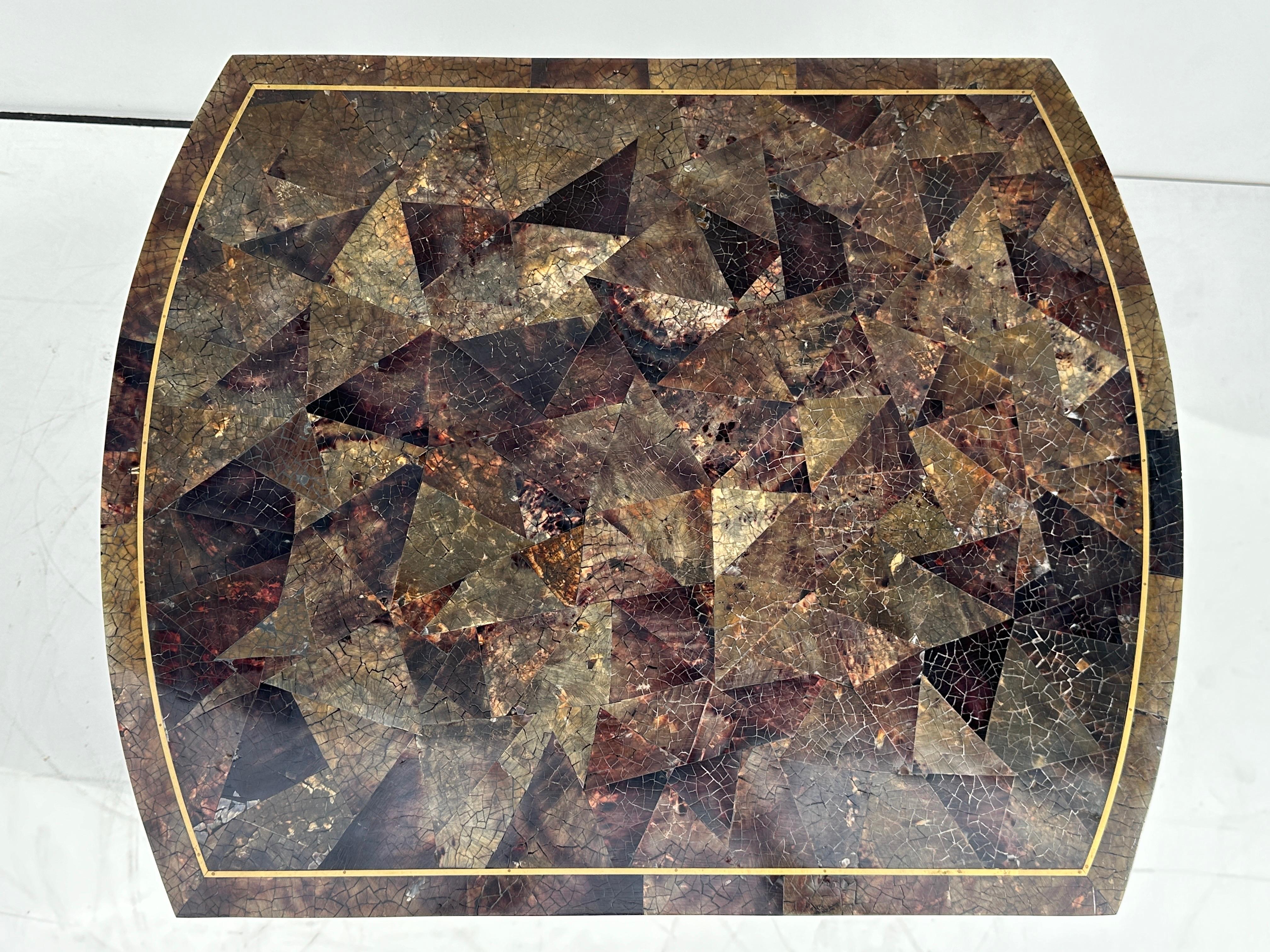 Tessellated Pen Shell Side Table For Sale 11