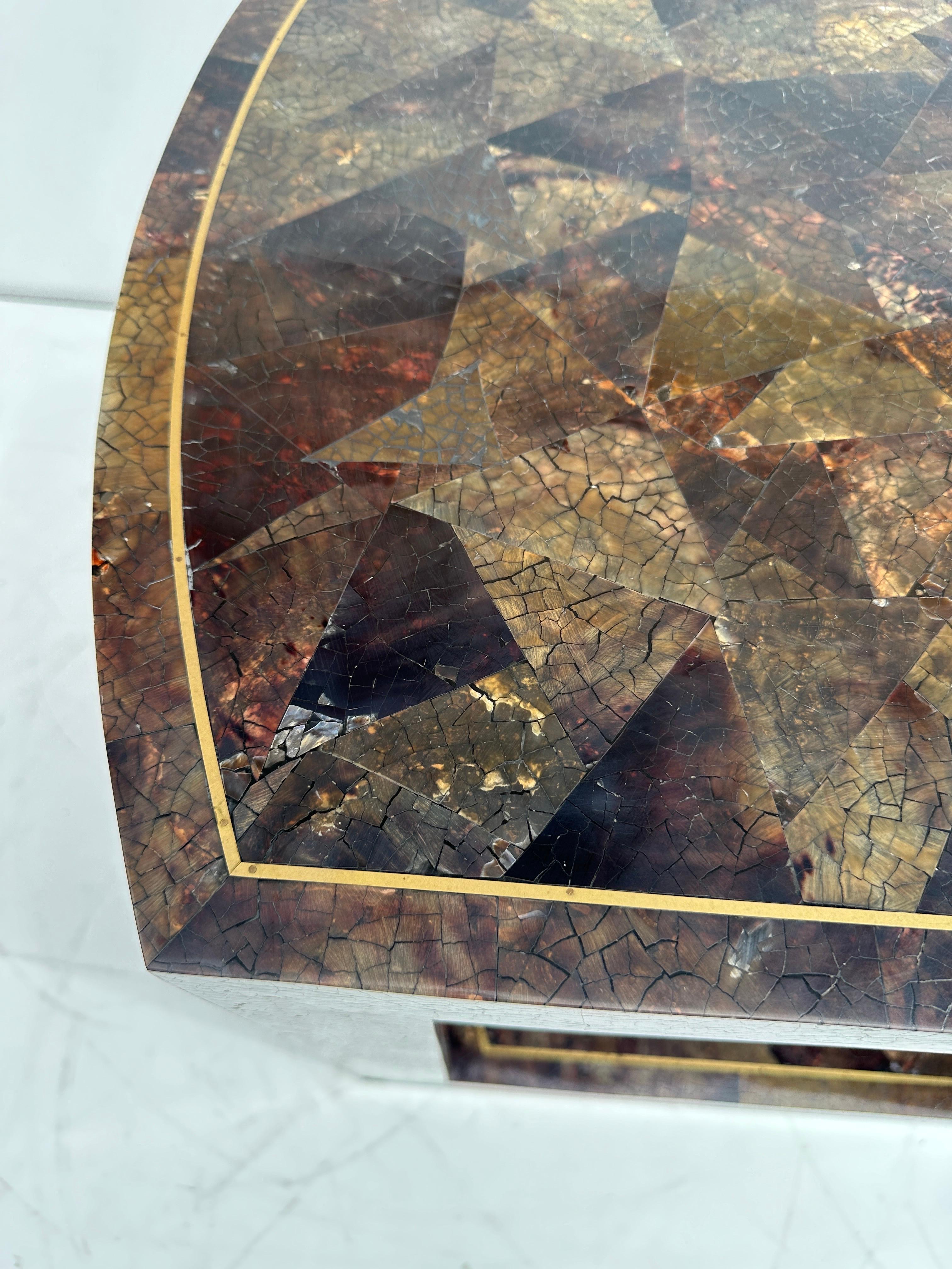 Tessellated Pen Shell Side Table For Sale 13