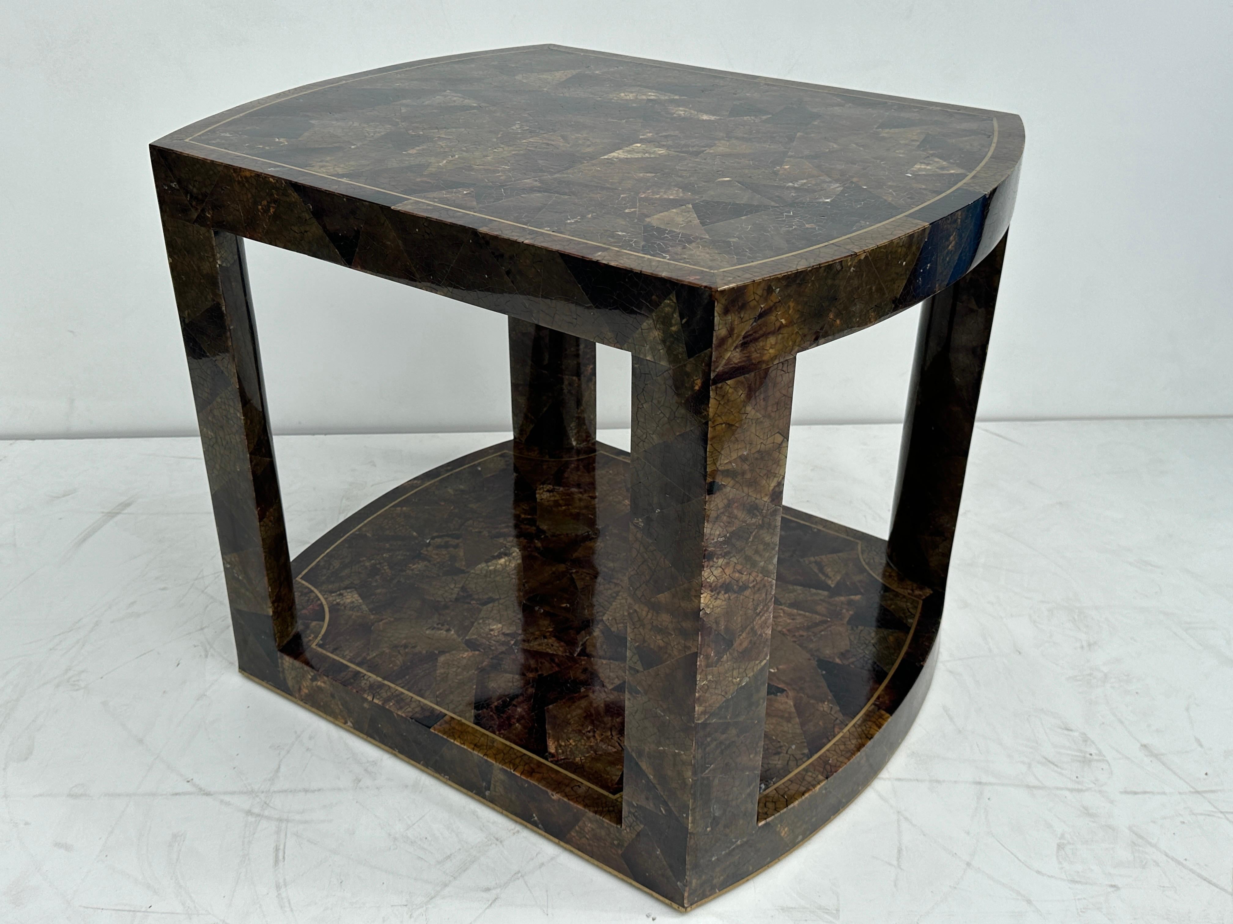 Philippine Tessellated Pen Shell Side Table For Sale