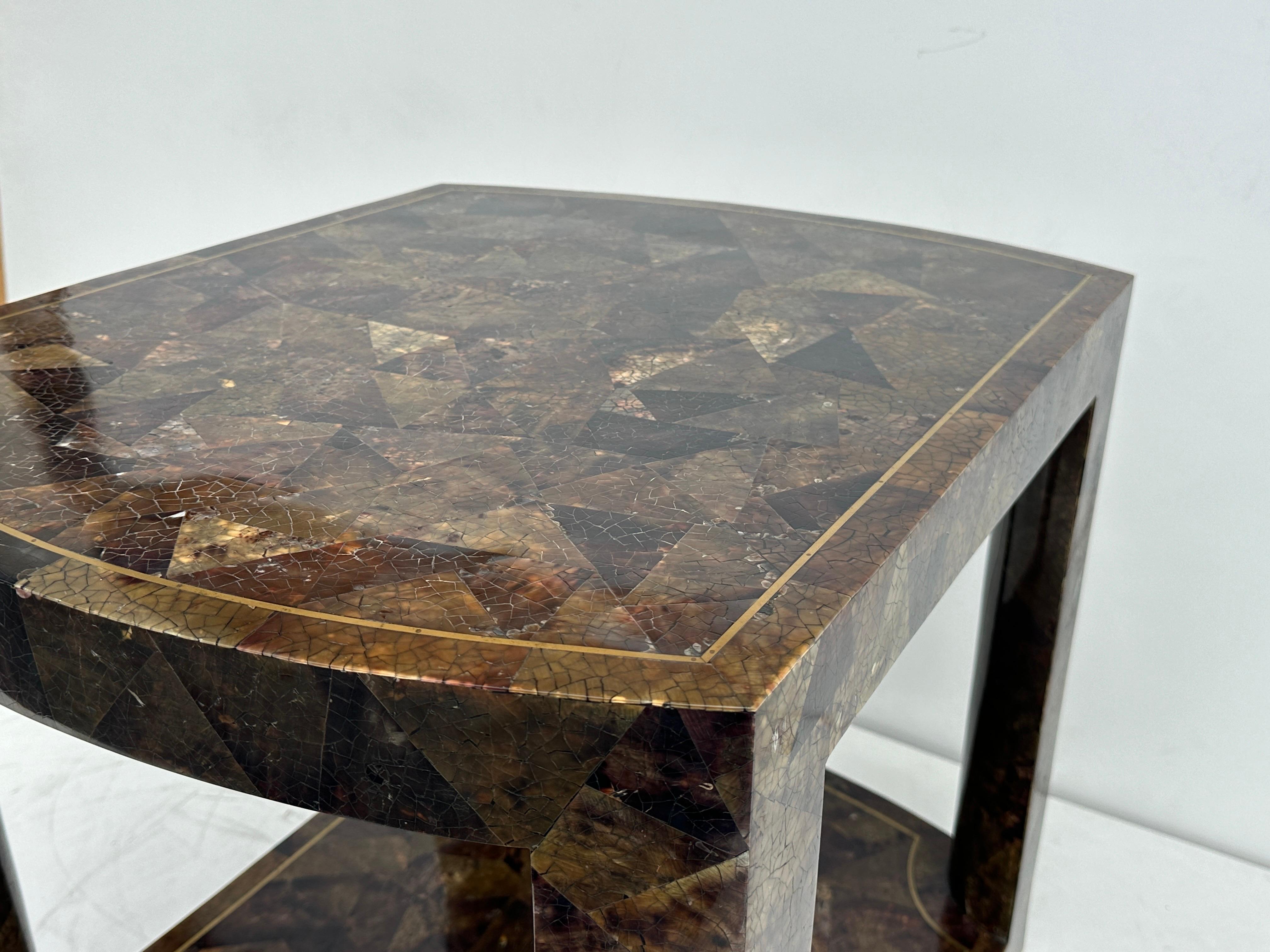 Tessellated Pen Shell Side Table For Sale 1