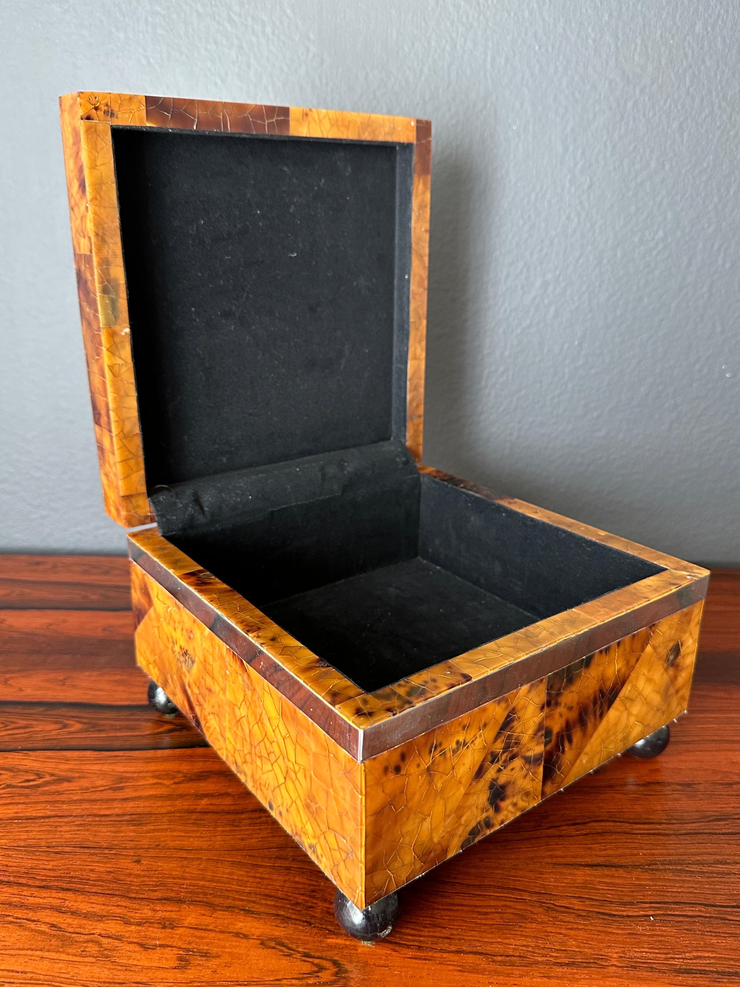 Late 20th Century Tessellated Penshell Jewelry Box For Sale