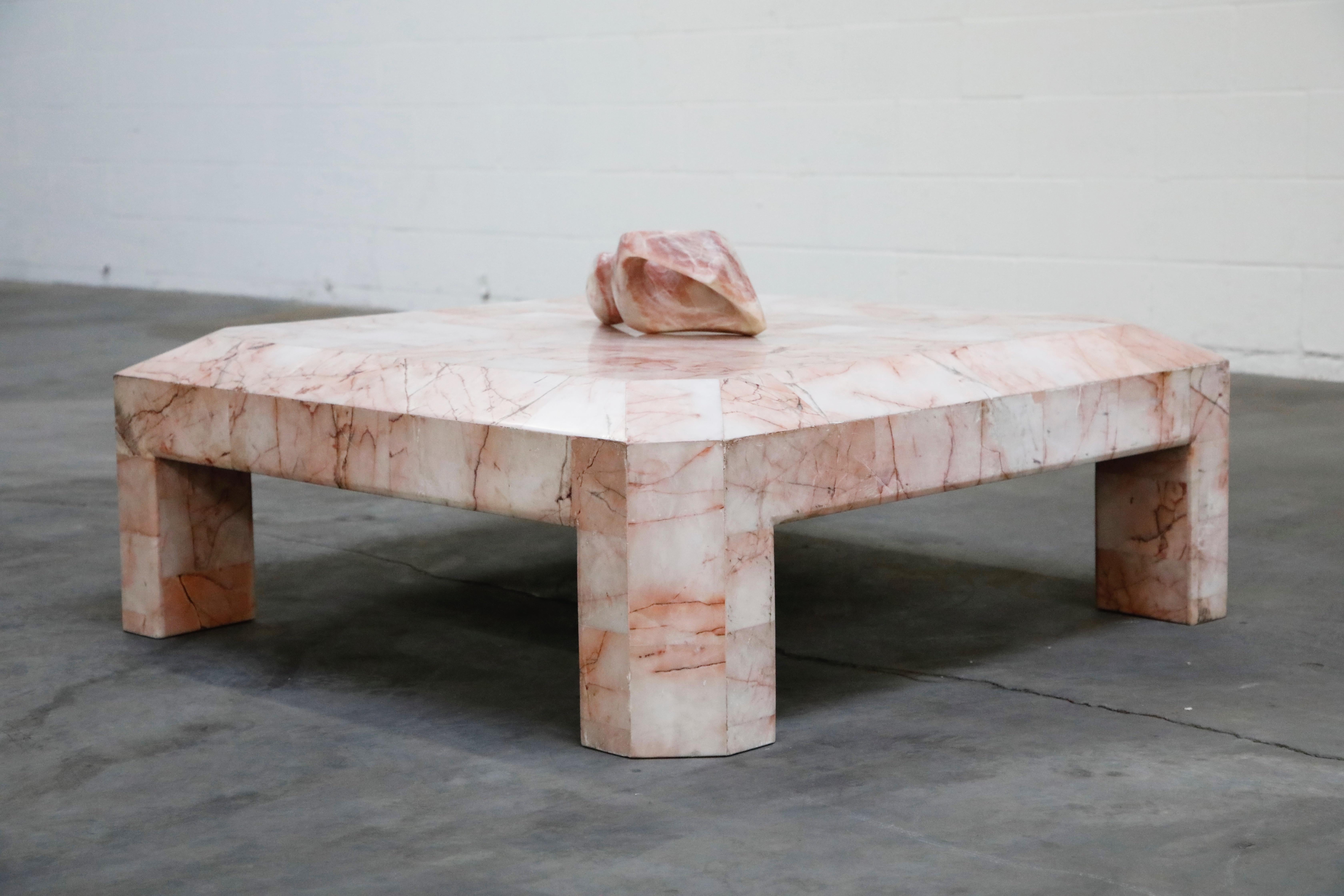 pink onyx side table