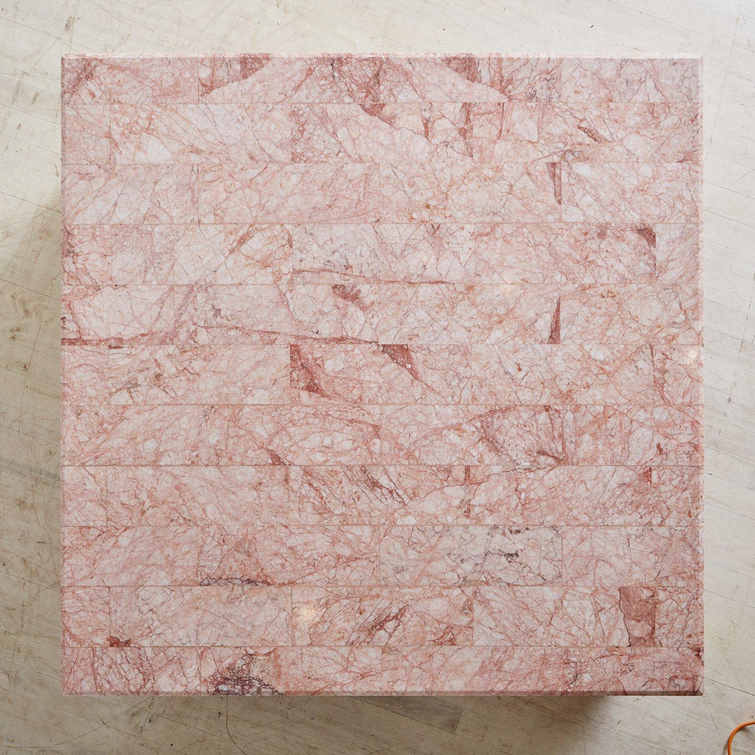 Tessellated Pink Spider Marble Coffee Table 3