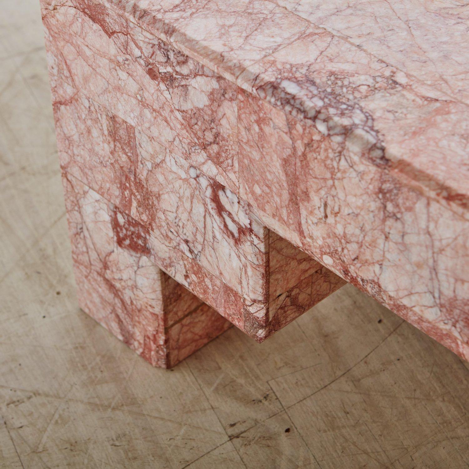 Tessellated Pink Spider Marble Coffee Table 6