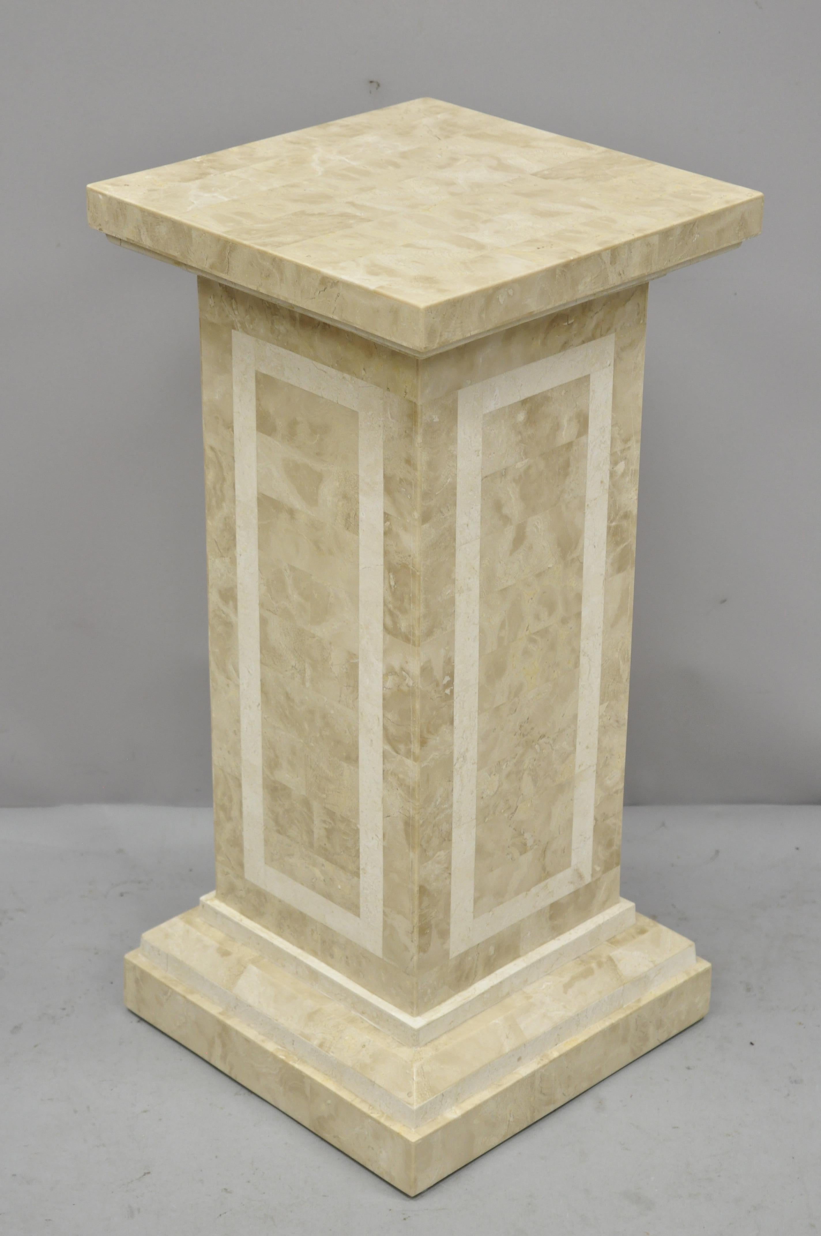 Tessellated Stone Column Pedestal by Marquis Collection of Beverly Hills 3