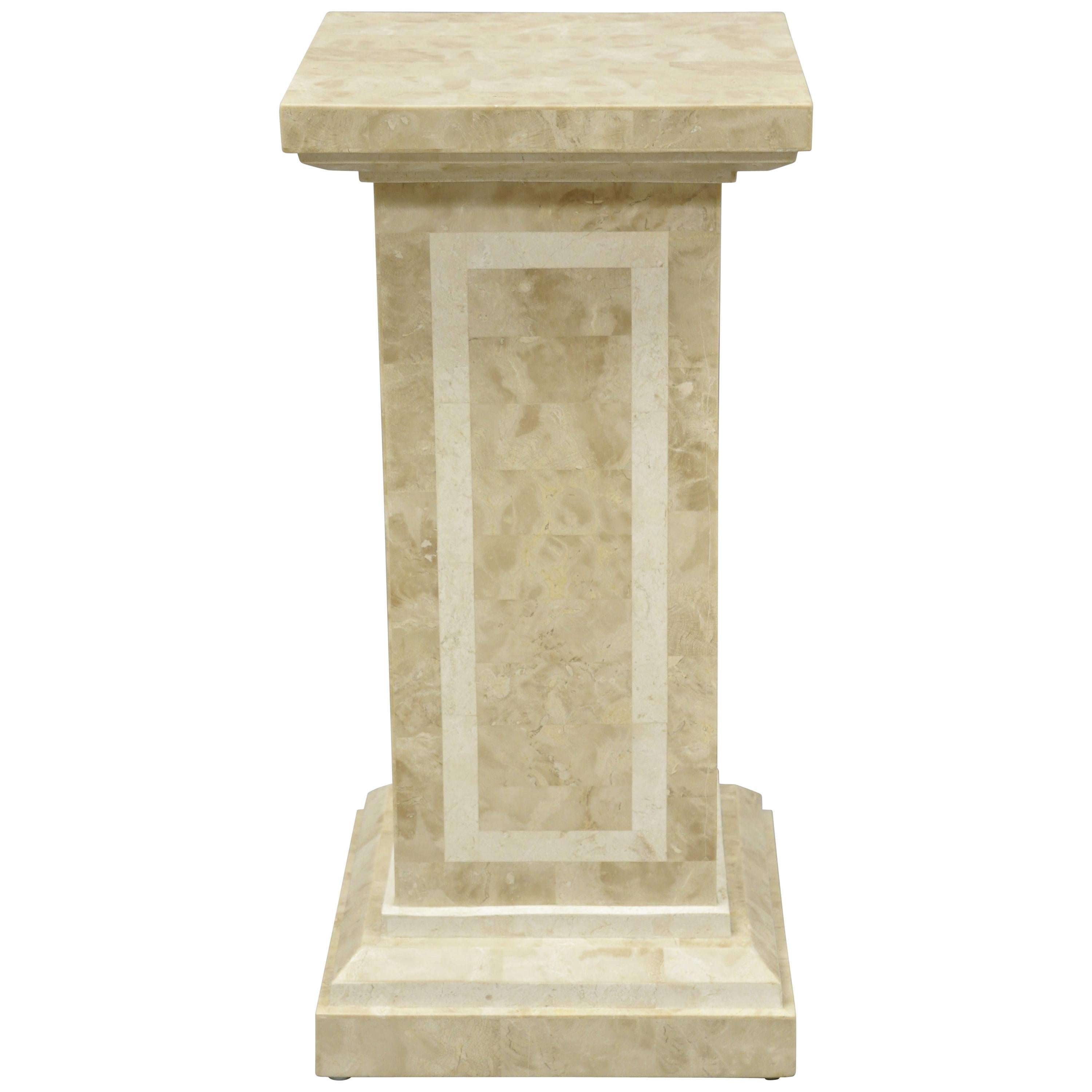 Tessellated Stone Column Pedestal by Marquis Collection of Beverly Hills