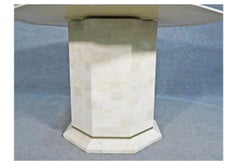Tessellated Stone and Brass Dining Table