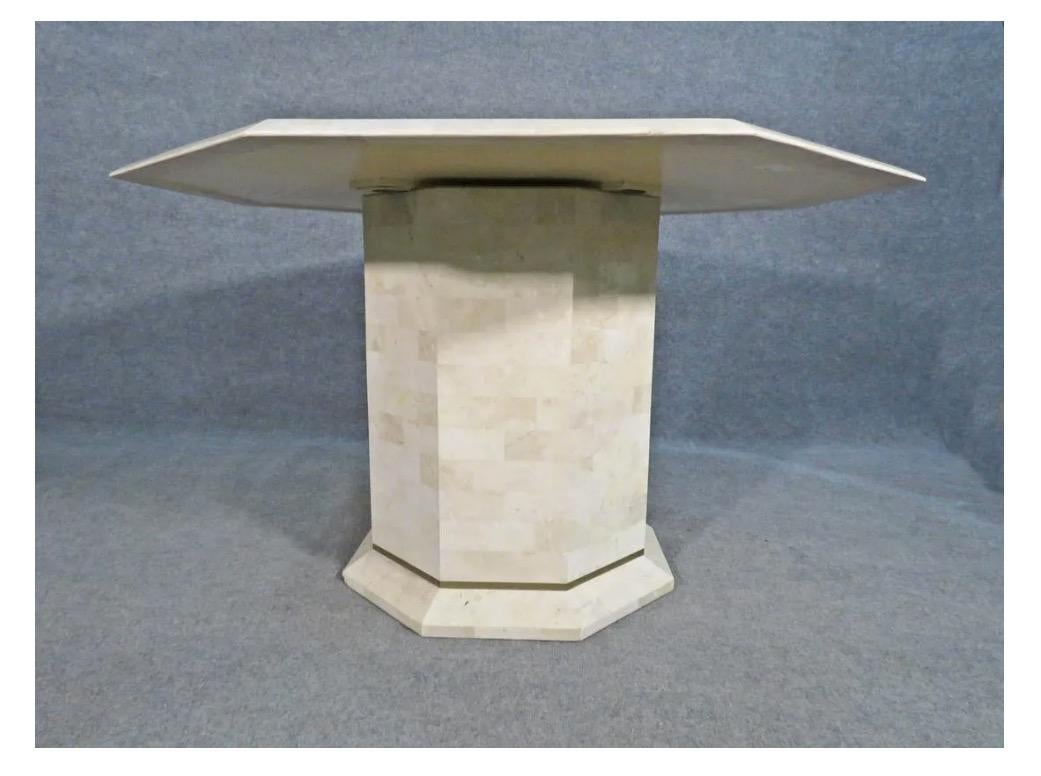 Tessellated Stone and Brass Dining Table For Sale 2