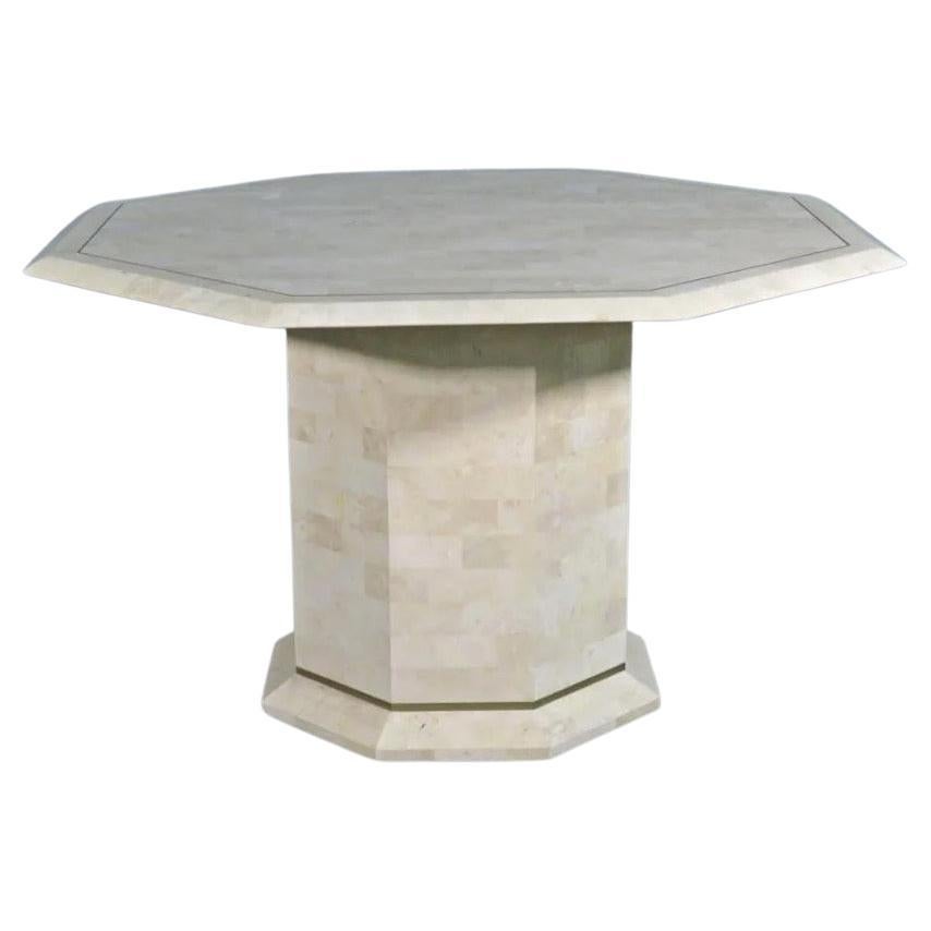 Tessellated Stone and Brass Dining Table For Sale