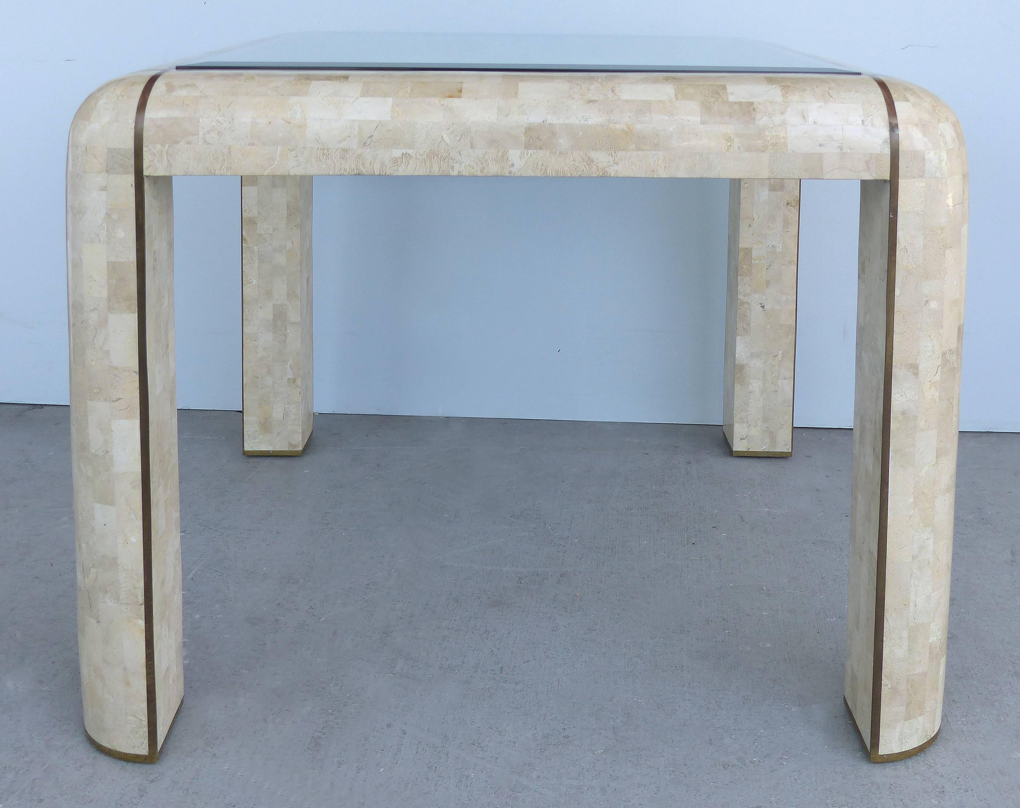 Vintage Tessellated Stone Dining Game Table, Maitland Smith Attributed For Sale 3