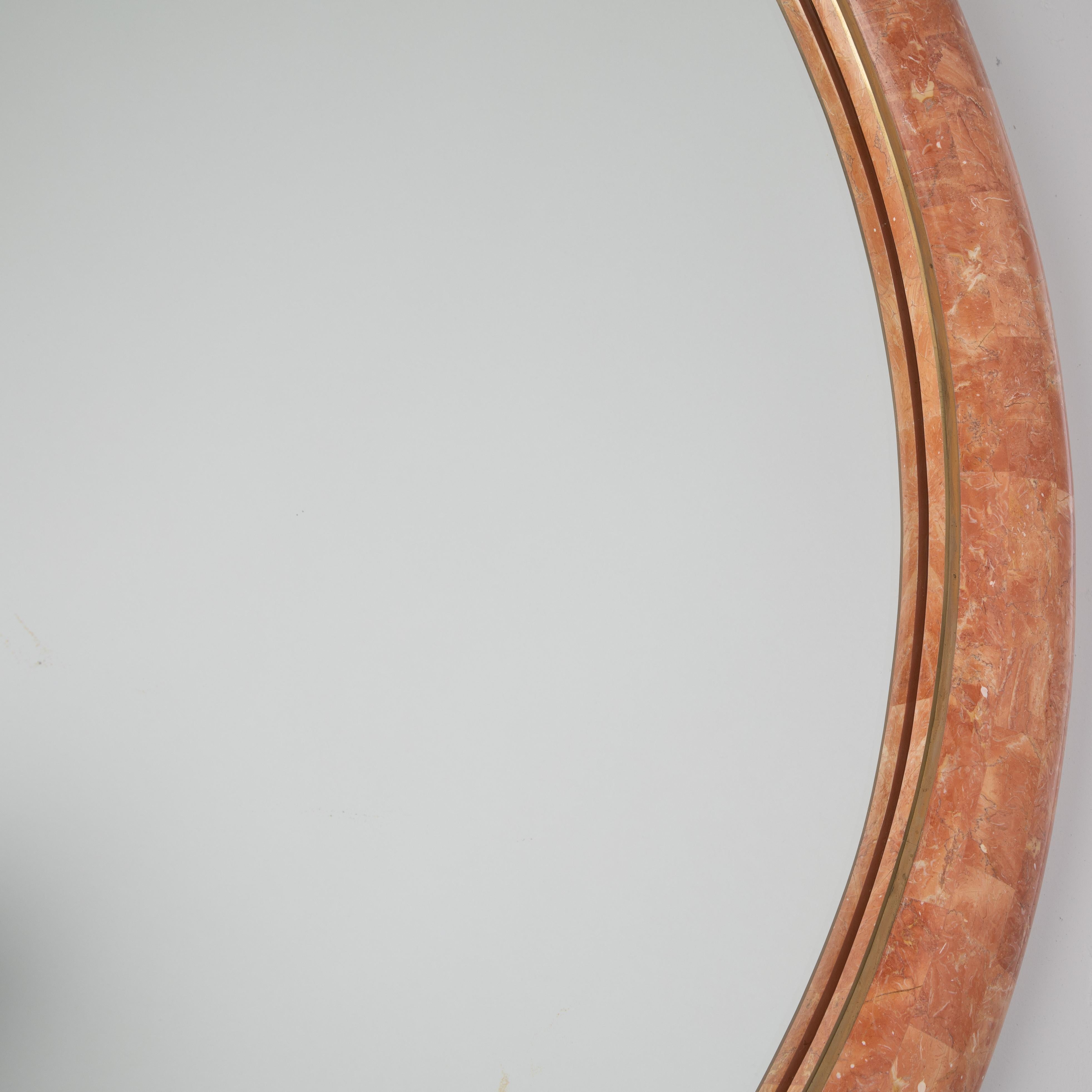 Tessellated Stone and Brass Mirror by Maitland Smith, circa 1980s For Sale 2