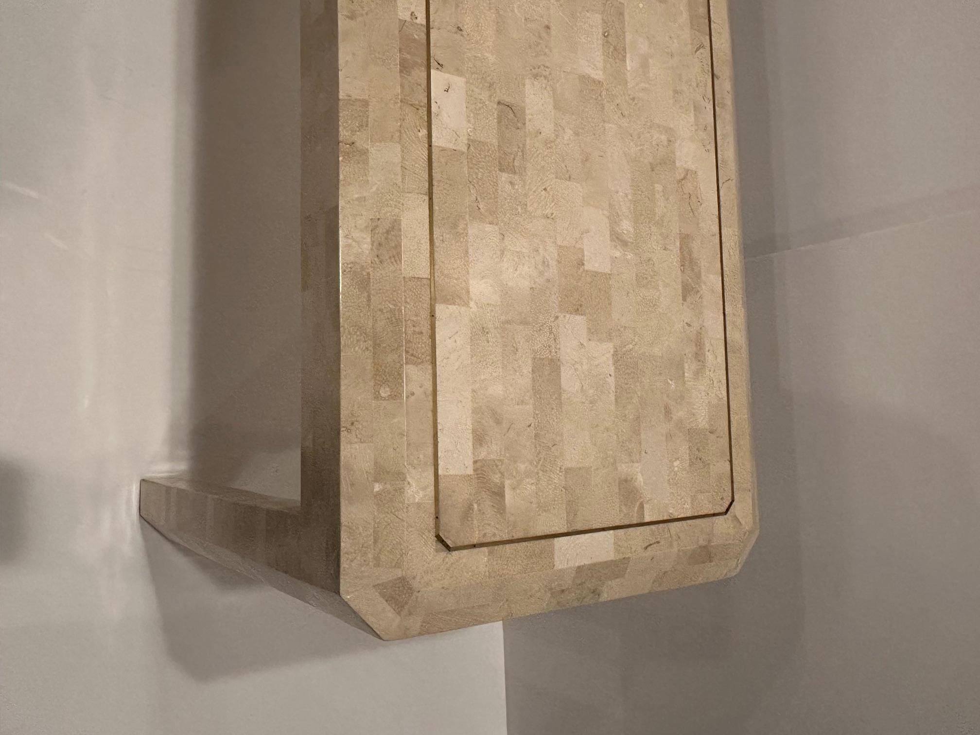 Tessellated Stone and Inlaid Brass Console For Sale 3