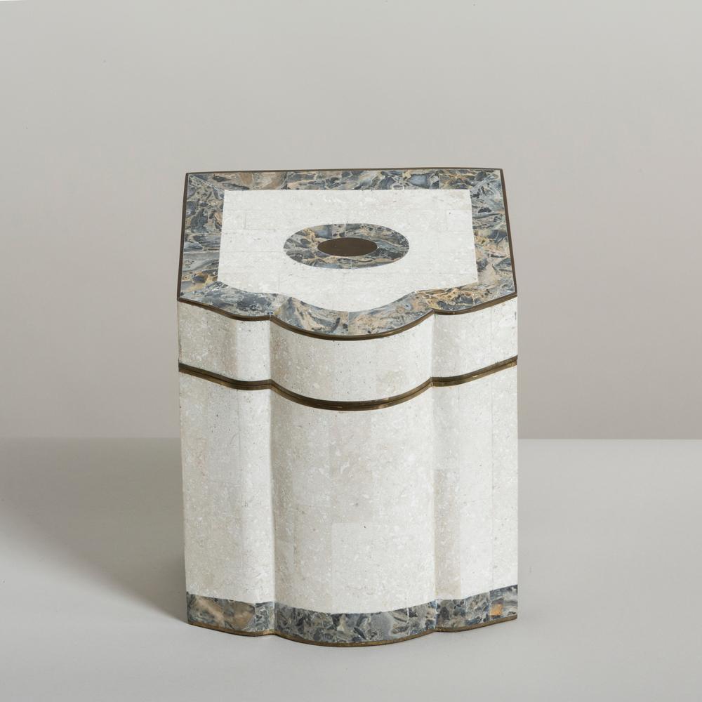 Tessellated Stone and Marble Veneered Box by Maitland-Smith, 1980s In Excellent Condition For Sale In London, GB