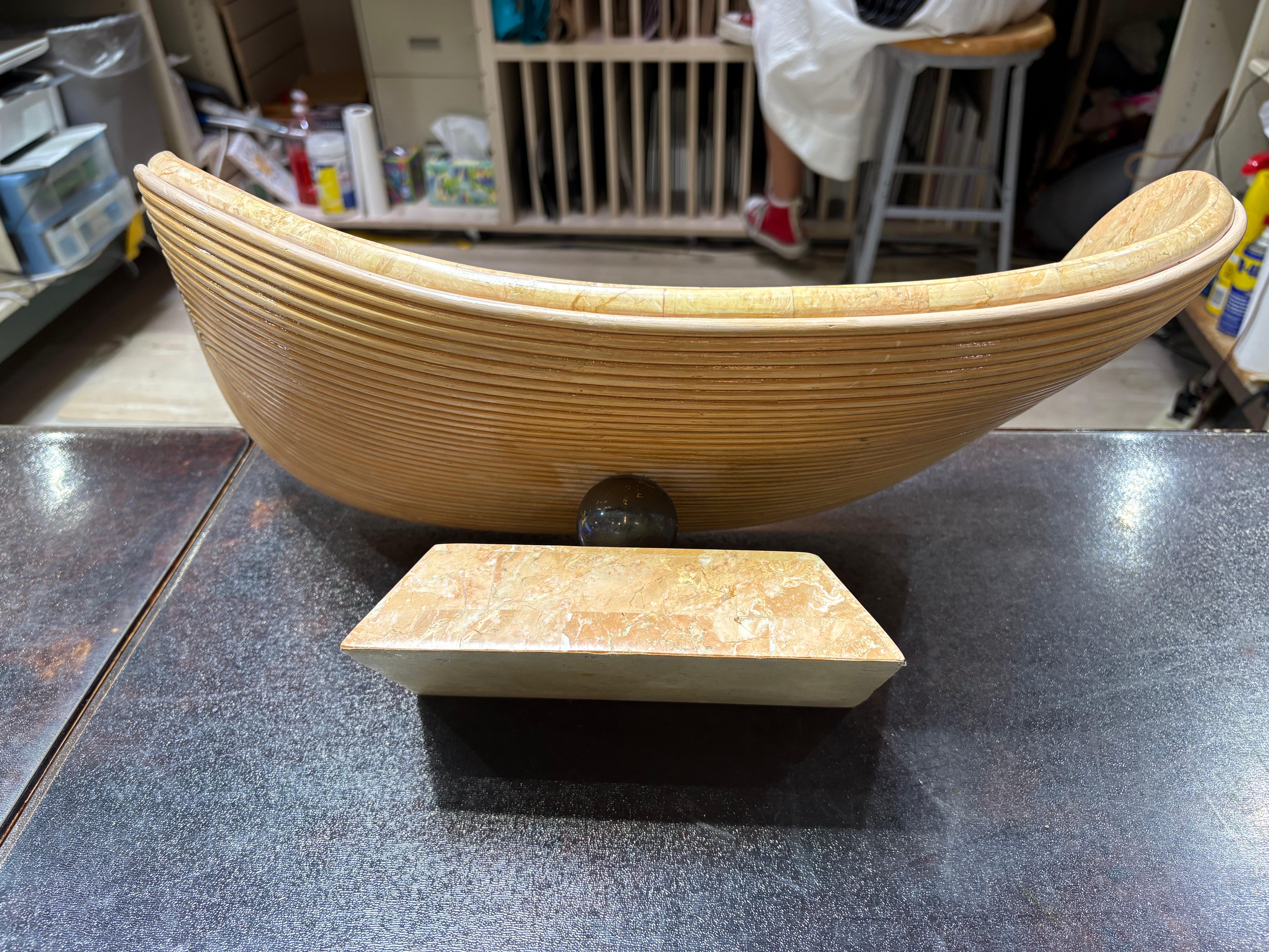 American Tessellated stone and pencil reed tray For Sale