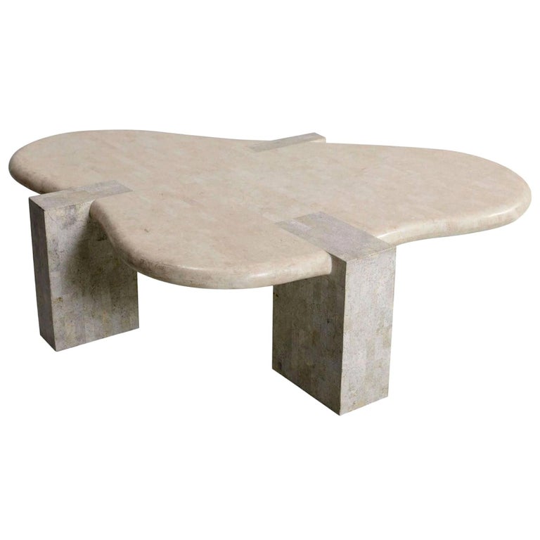 Tessellated Stone Biomorphic Coffee Table, by Maitland Smith at 1stDibs | maitland  smith tessellated coffee table, tessellated stone coffee table, maitland  smith tessellated table