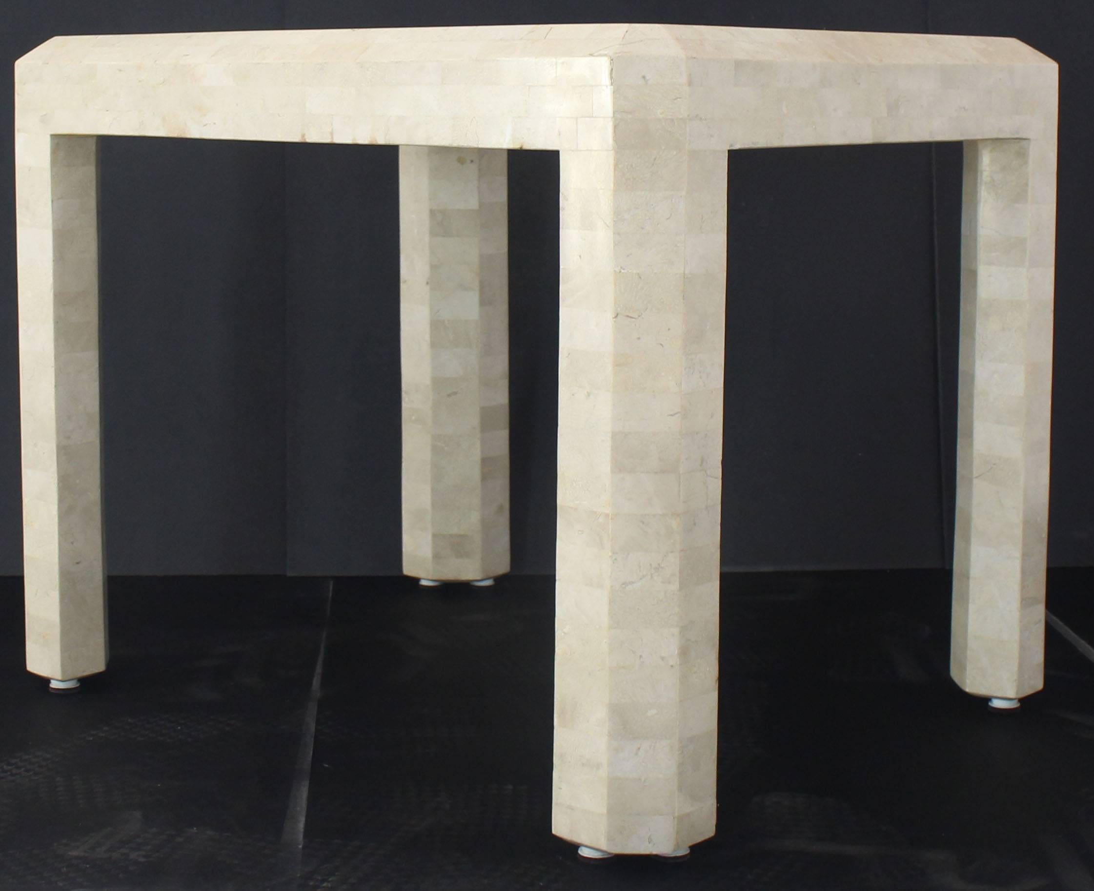 Tessellated Stone Brass Inlay Side Table 1