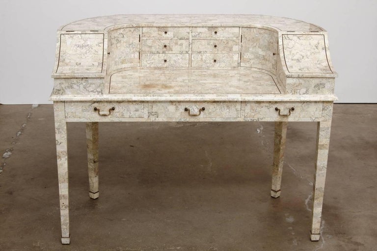 American Tessellated Stone Carlton House Desk by Maitland-Smith For Sale