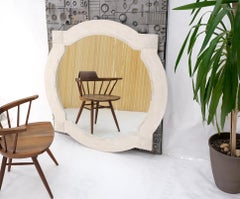 Tessellated Stone Circle Over Square Frame Shape Large Wall Mirror