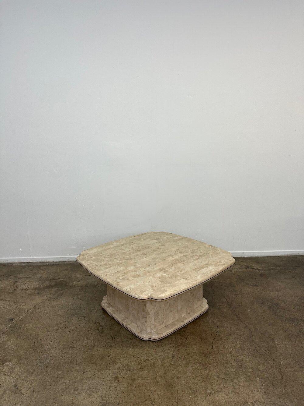 Tessellated Stone Coffee Table In Good Condition In Los Angeles, CA