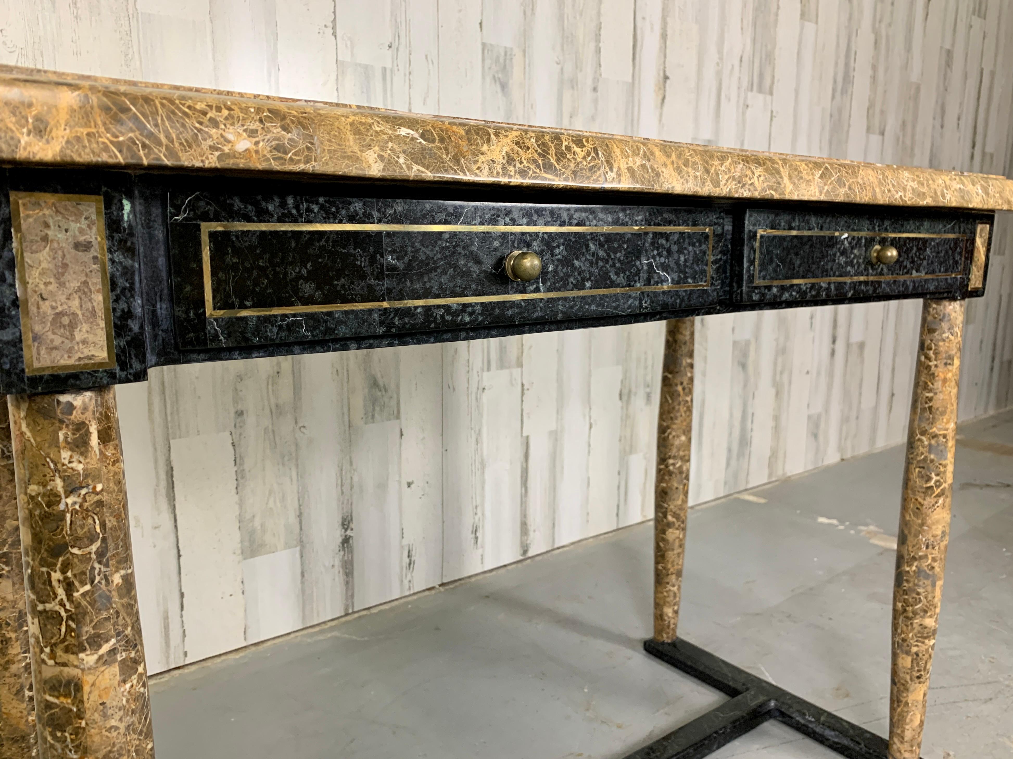 Tessellated Stone Console / Desk In Good Condition In Denton, TX